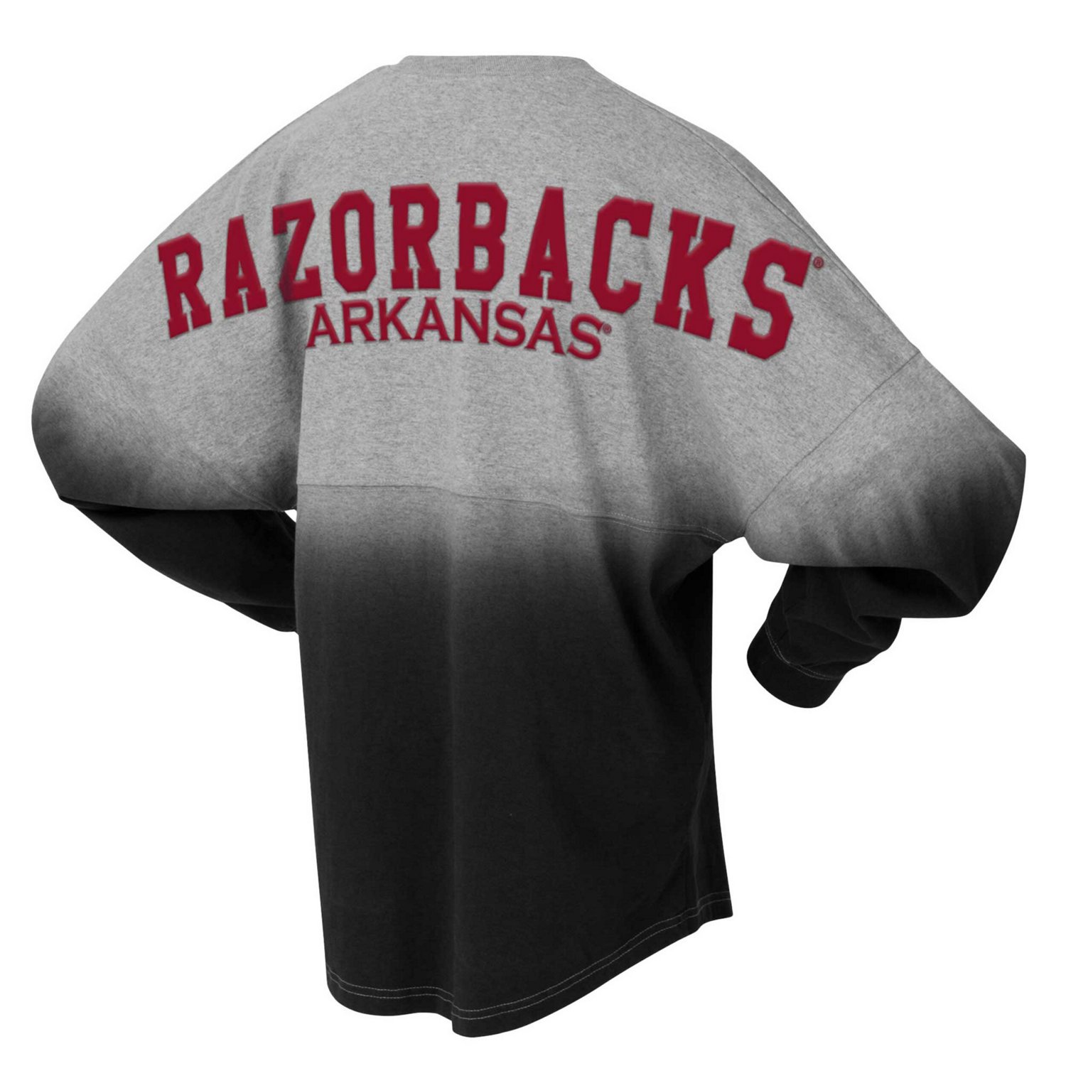 Unisex Spirit Jersey Gray Arkansas Razorbacks Ombre Long Sleeve T-Shirt