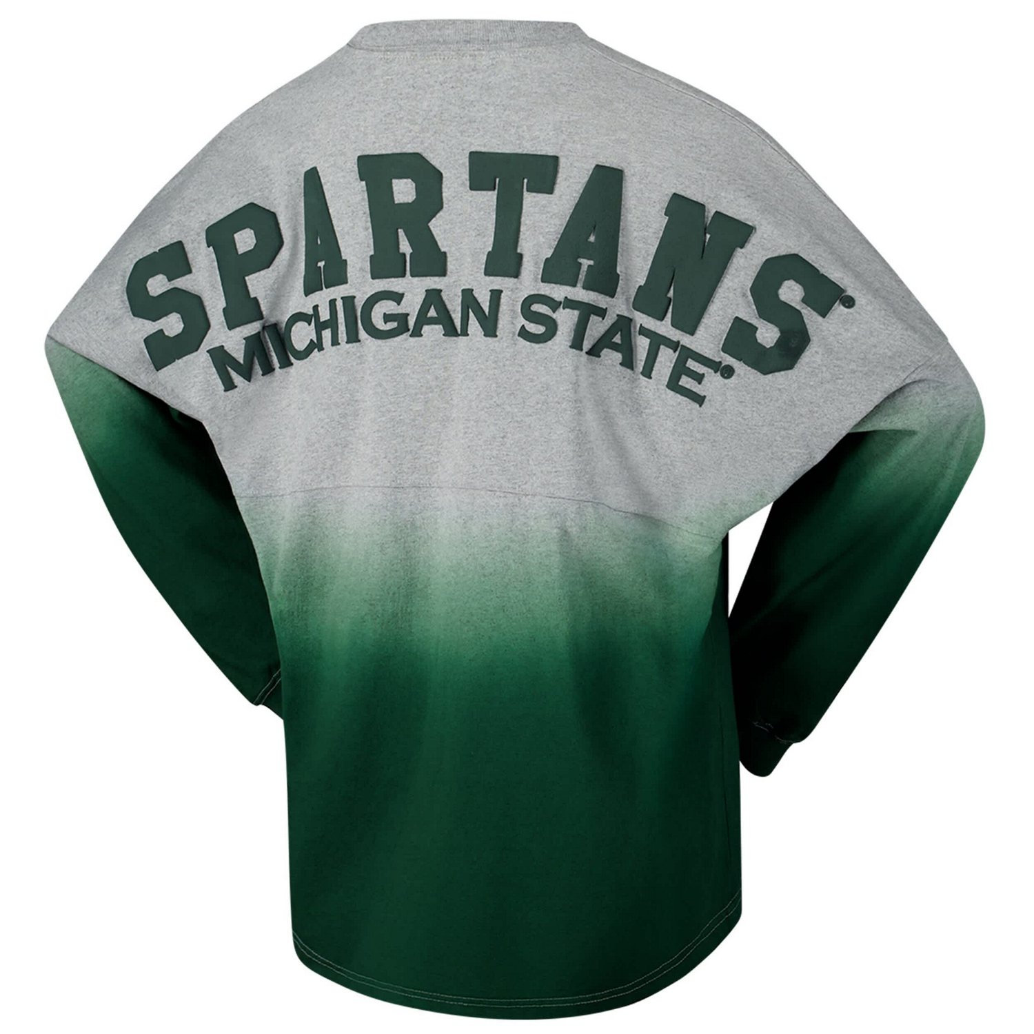 Unisex Spirit Jersey /Gray Michigan State Spartans Ombre Long Sleeve T-Shirt - view number 3