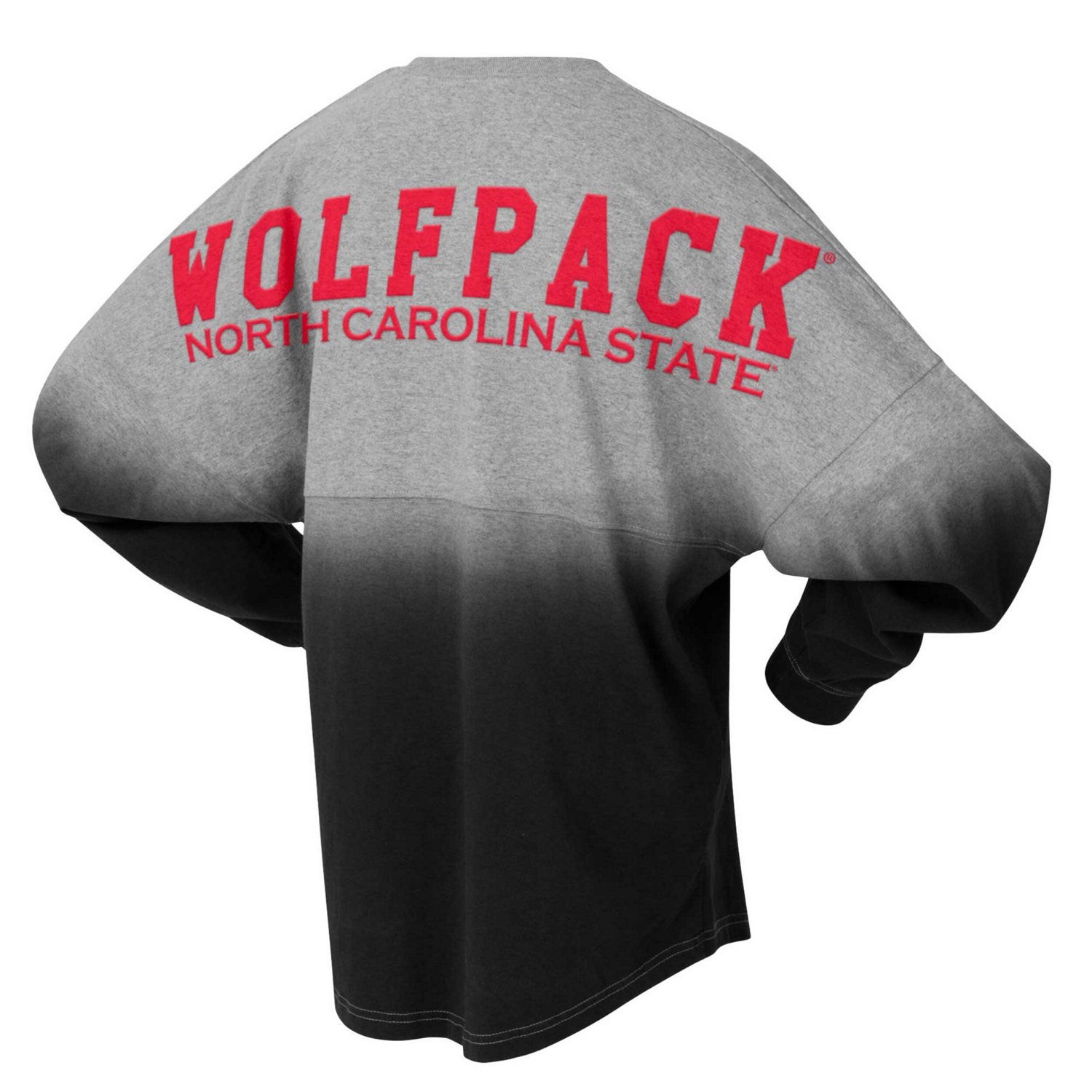 Unisex Spirit Jersey Gray NC State Wolfpack Ombre Long Sleeve T-Shirt - view number 3