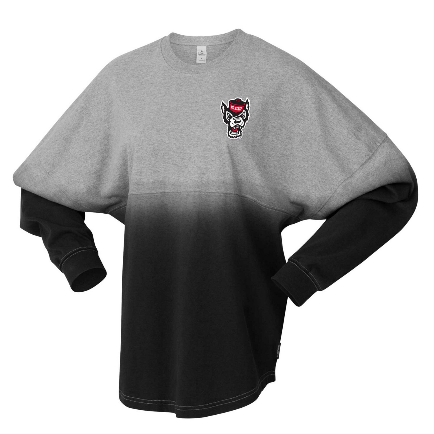 Unisex Spirit Jersey Gray NC State Wolfpack Ombre Long Sleeve T-Shirt - view number 2