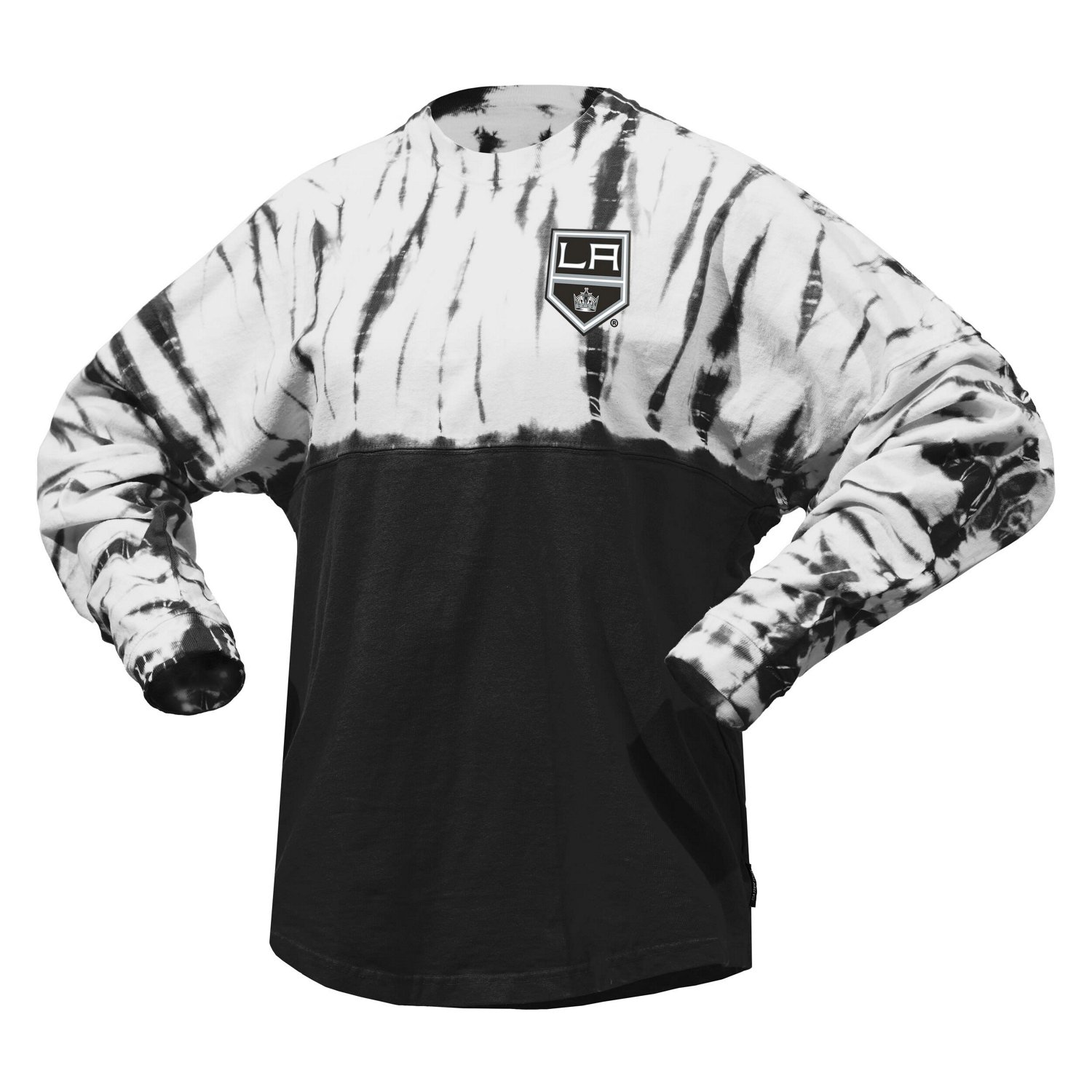 Unisex Spirit Jersey Los Angeles Kings Crystal Half Dye Long Sleeve T-Shirt - view number 2