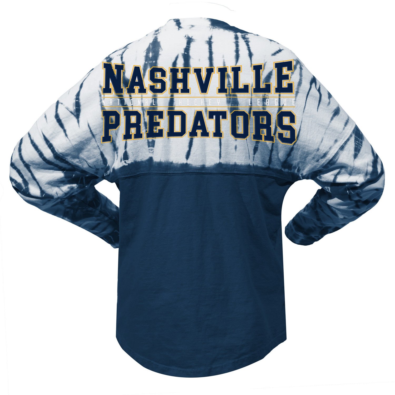 Unisex Spirit Jersey Nashville Predators Crystal Half Dye Long Sleeve T-Shirt - view number 3