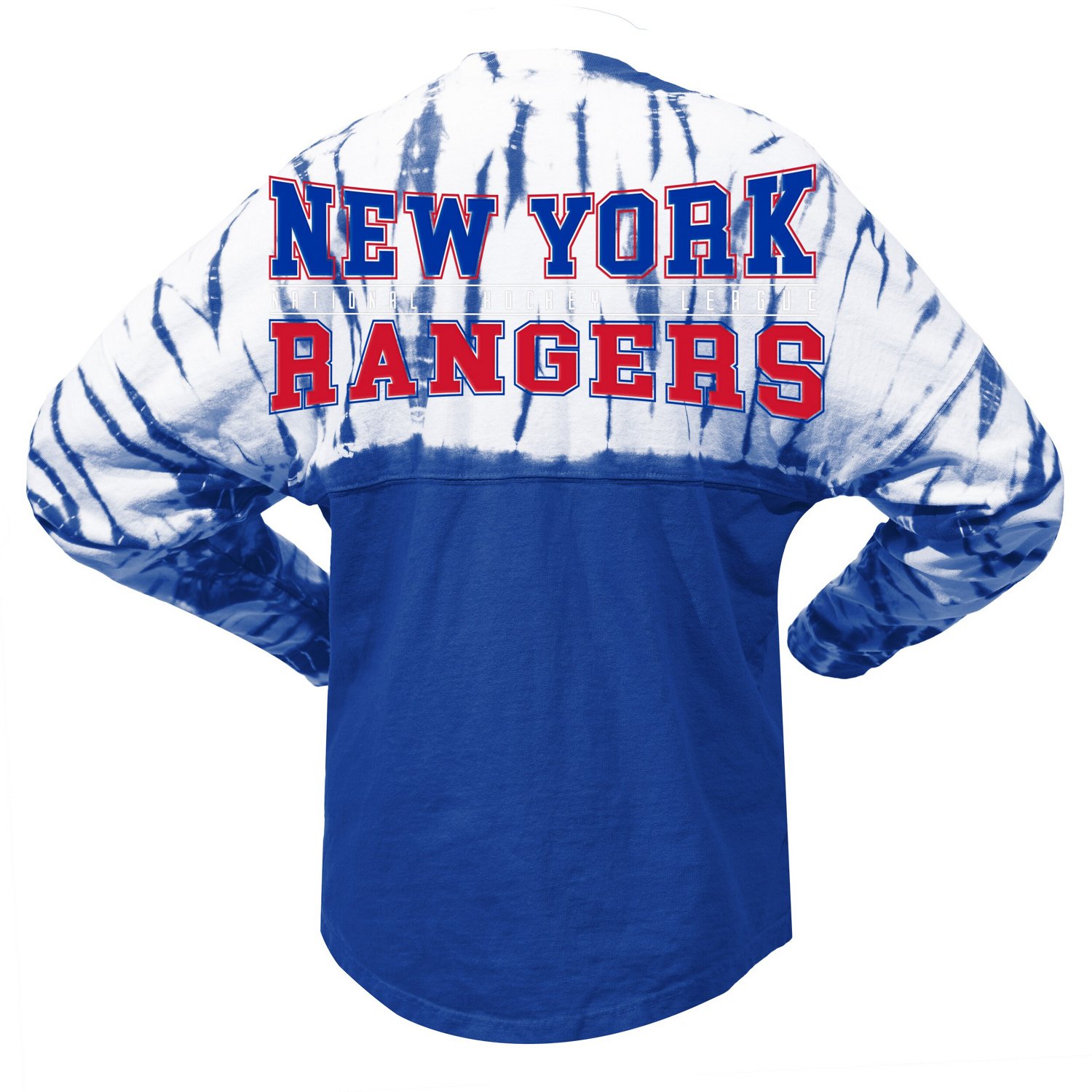 Unisex Spirit Jersey New York Rangers Crystal Half Dye Long Sleeve T-Shirt - view number 3