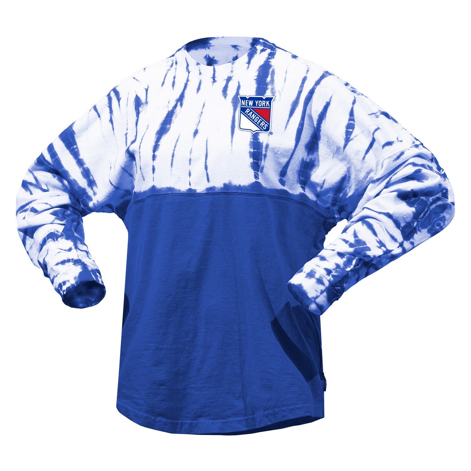 Unisex Spirit Jersey New York Rangers Crystal Half Dye Long Sleeve T-Shirt - view number 2