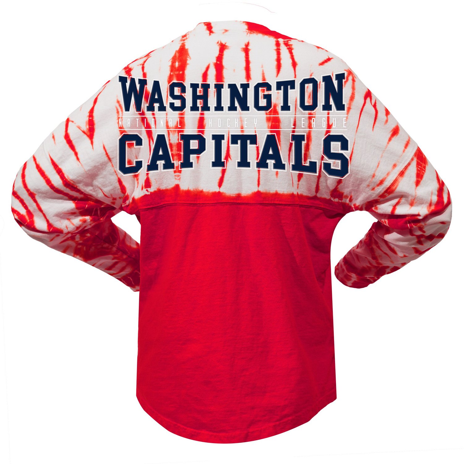 Unisex Spirit Jersey Washington Capitals Crystal Half Dye Long Sleeve T-Shirt - view number 3