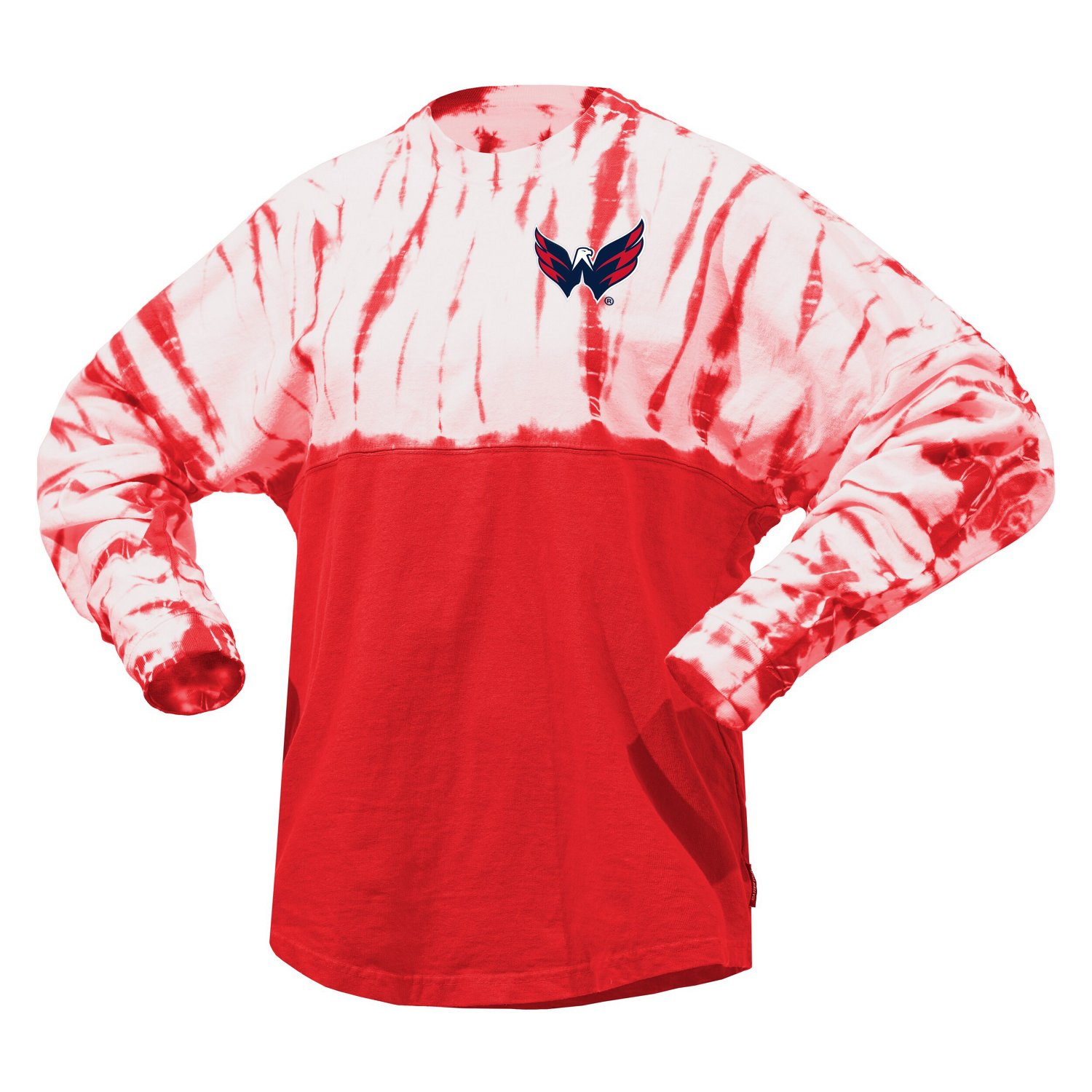 Unisex Spirit Jersey Washington Capitals Crystal Half Dye Long Sleeve T-Shirt - view number 2