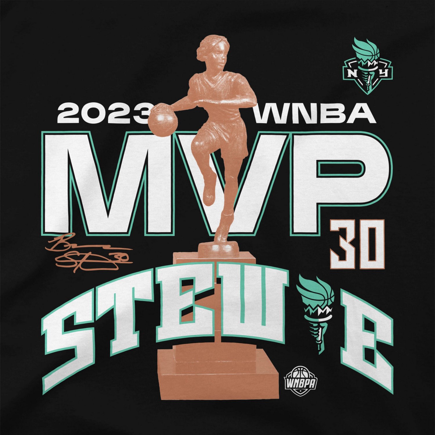 Unisex Stadium Essentials Breanna Stewart New York Liberty 2023 WNBA MVP T-Shirt                                                 - view number 4