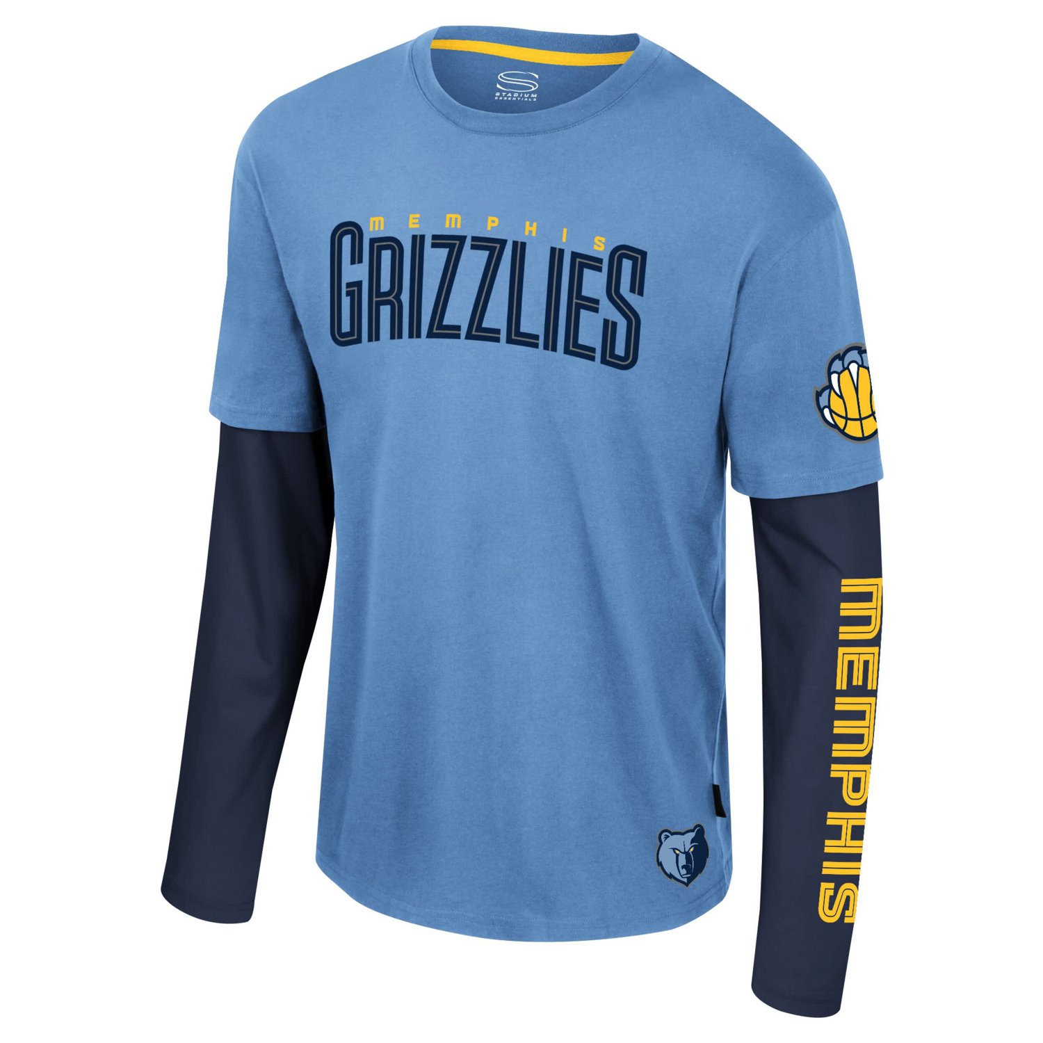 Unisex Stadium Essentials Light Memphis Grizzlies Spectator 2fer Long Sleeve T-Shirt - view number 2