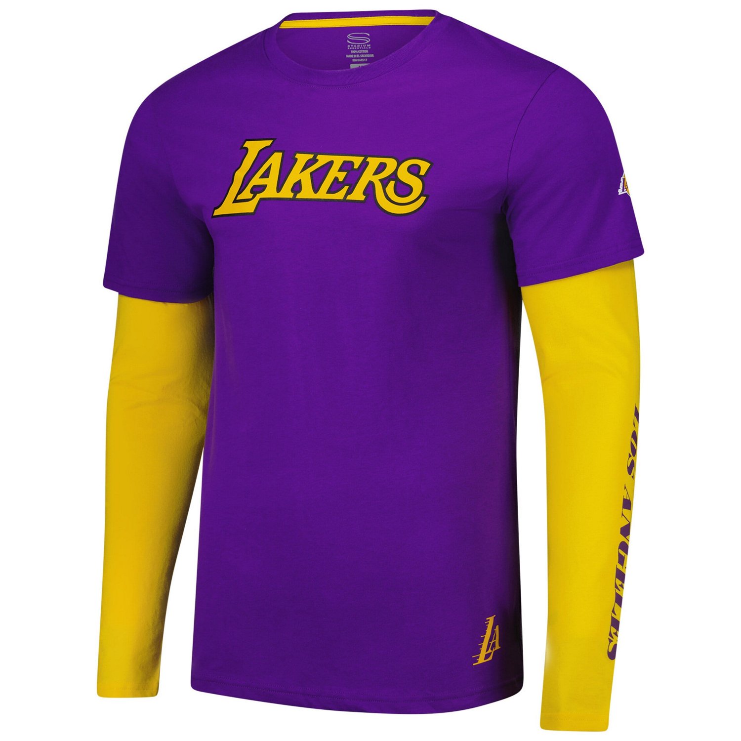 Unisex Stadium Essentials Los Angeles Lakers Spectator 2fer Long Sleeve T-Shirt - view number 2