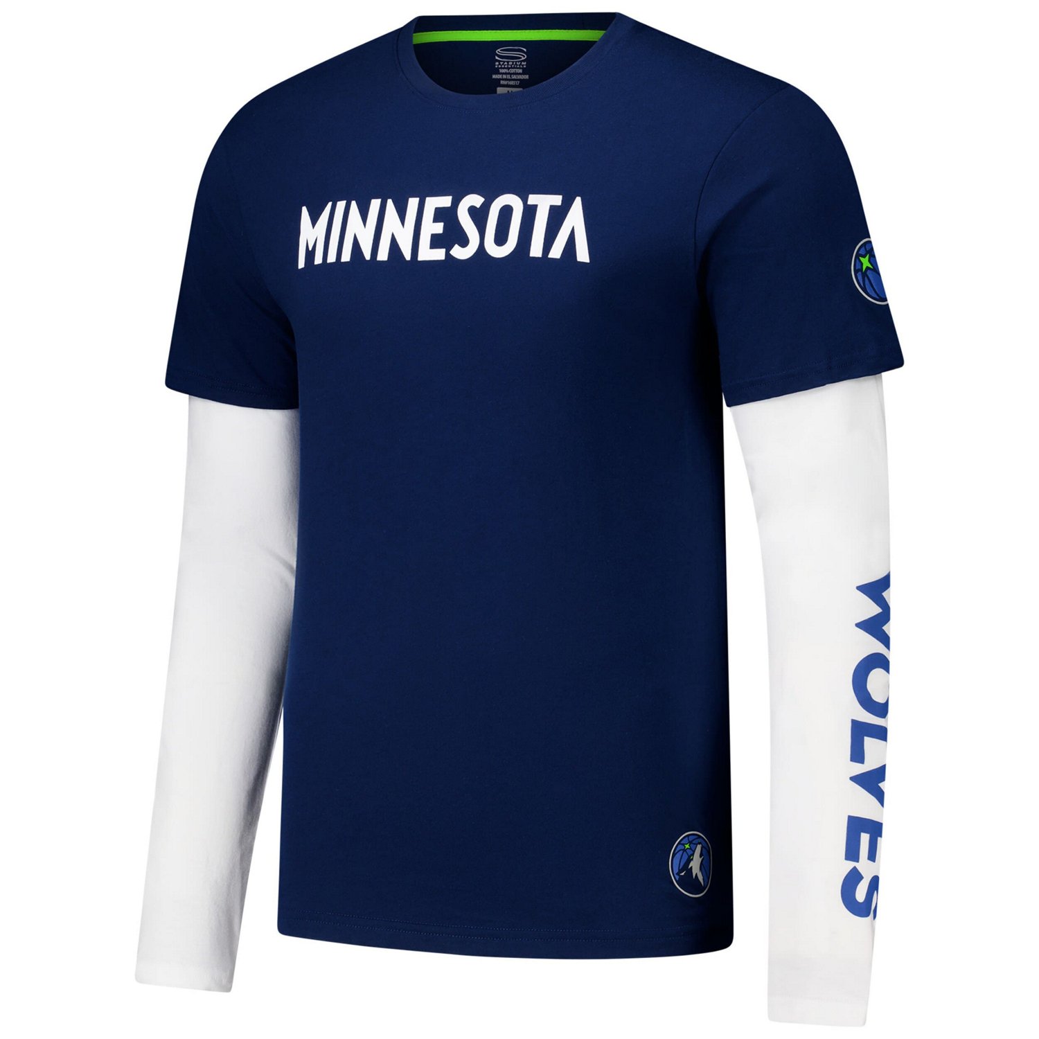Unisex Stadium Essentials Minnesota Timberwolves Spectator Twofer Long Sleeve T-Shirt - view number 2
