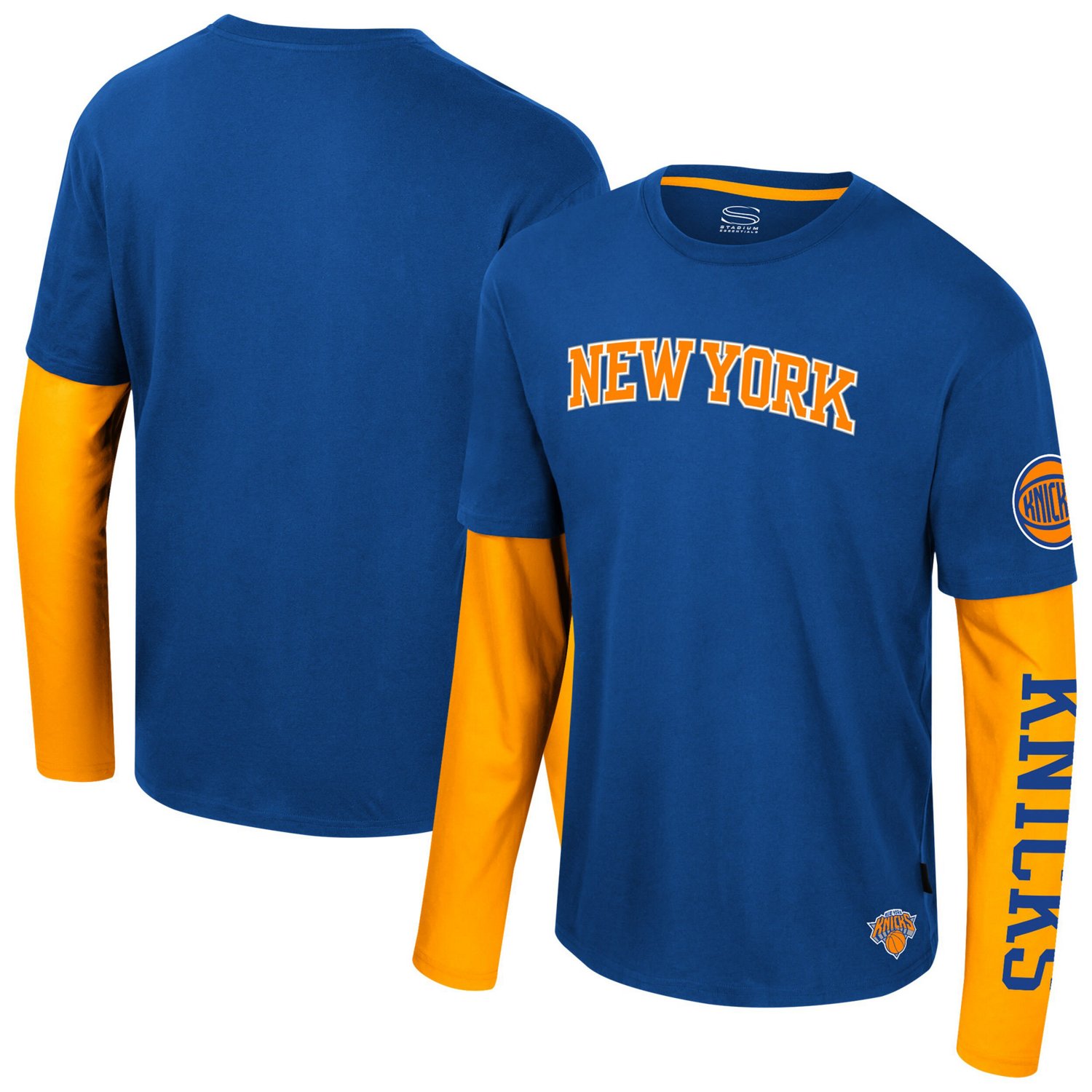 Unisex Stadium Essentials New York Knicks Spectator 2fer Long Sleeve T-Shirt
