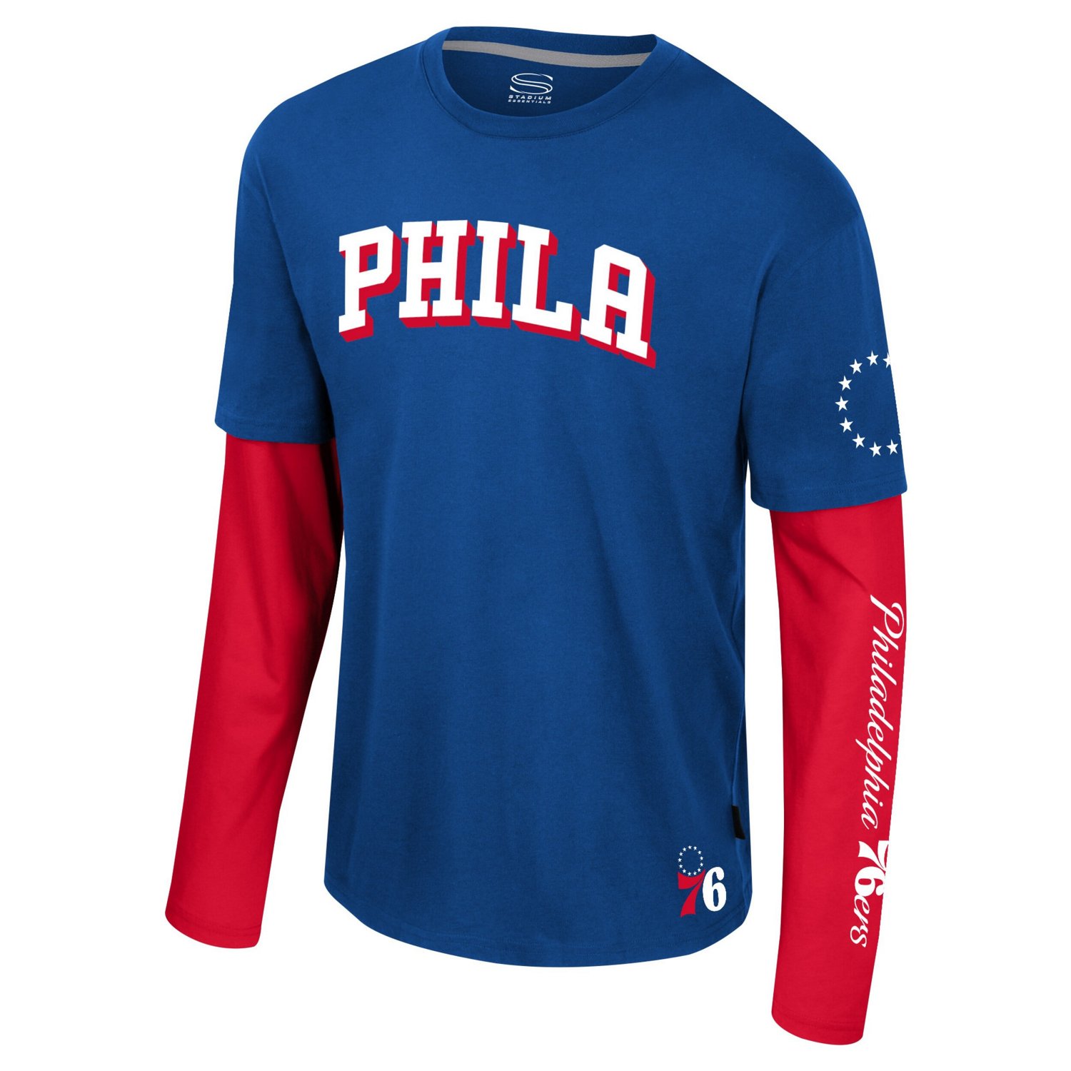 Unisex Stadium Essentials Philadelphia 76ers Spectator 2fer Long Sleeve T-Shirt - view number 2