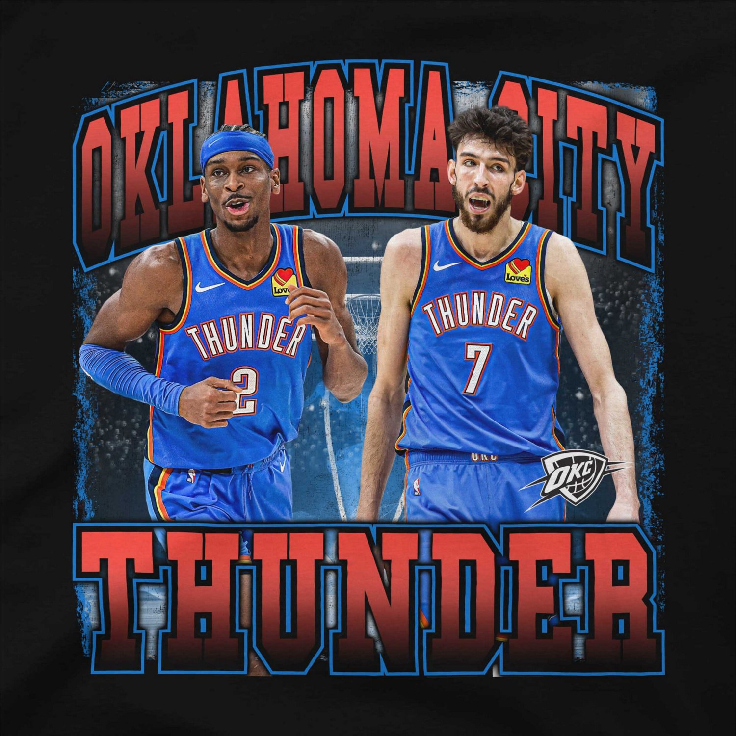 Unisex Stadium Essentials Shai Gilgeous-Alexander  Chet Holmgren Oklahoma City Thunder Player Duo T-Shirt - view number 4