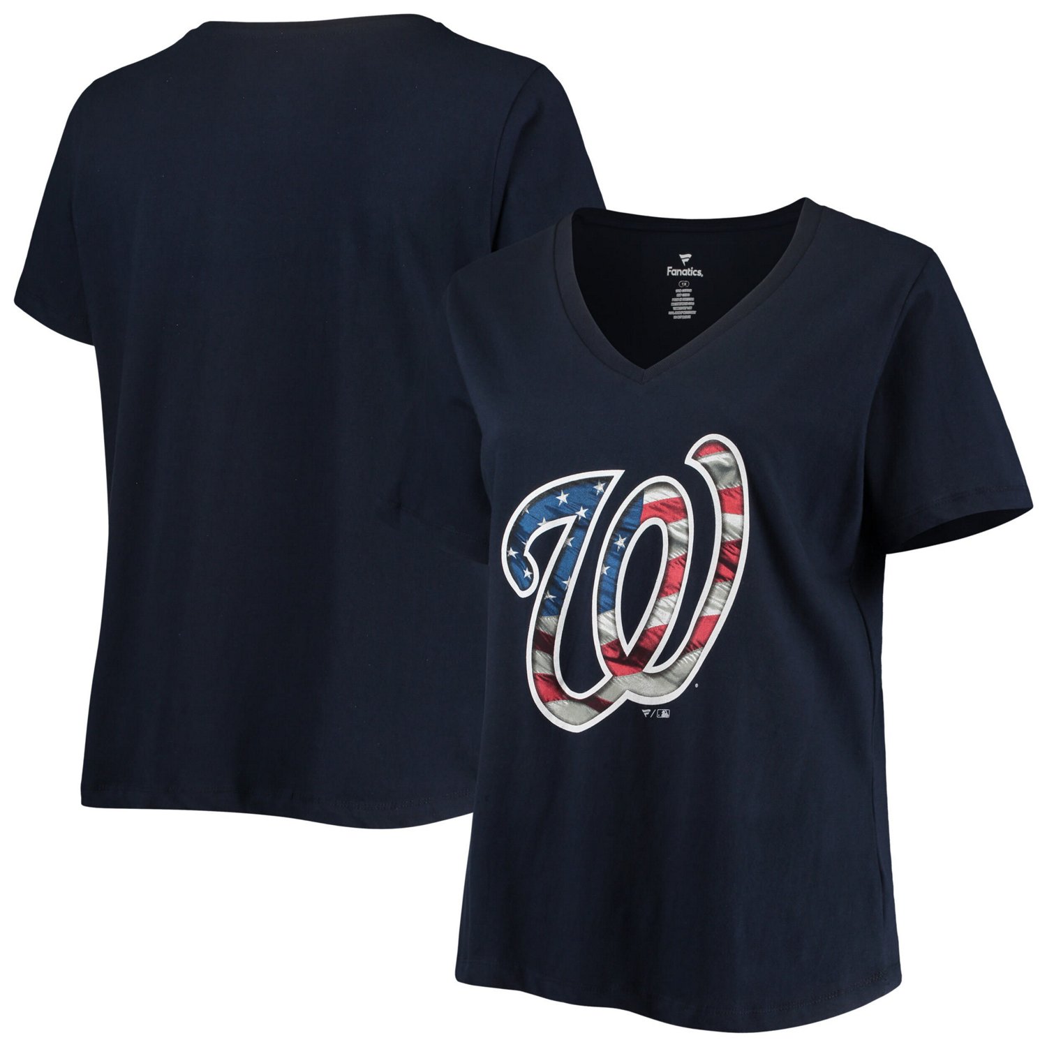 Washington Nationals Plus Size Banner V-Neck T-Shirt