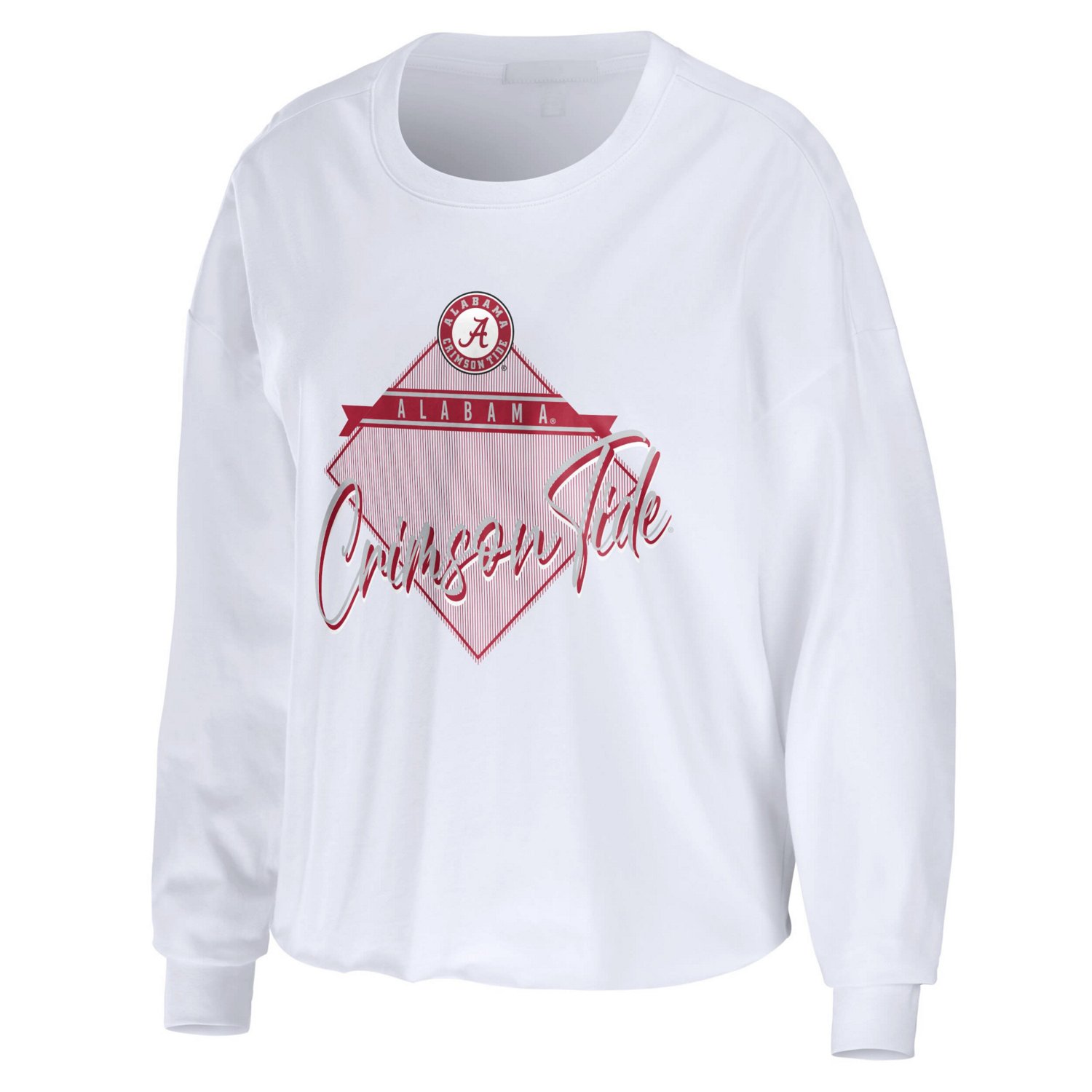 WEAR by Erin Andrews Alabama Crimson Tide Diamond Long Sleeve Cropped T-Shirt