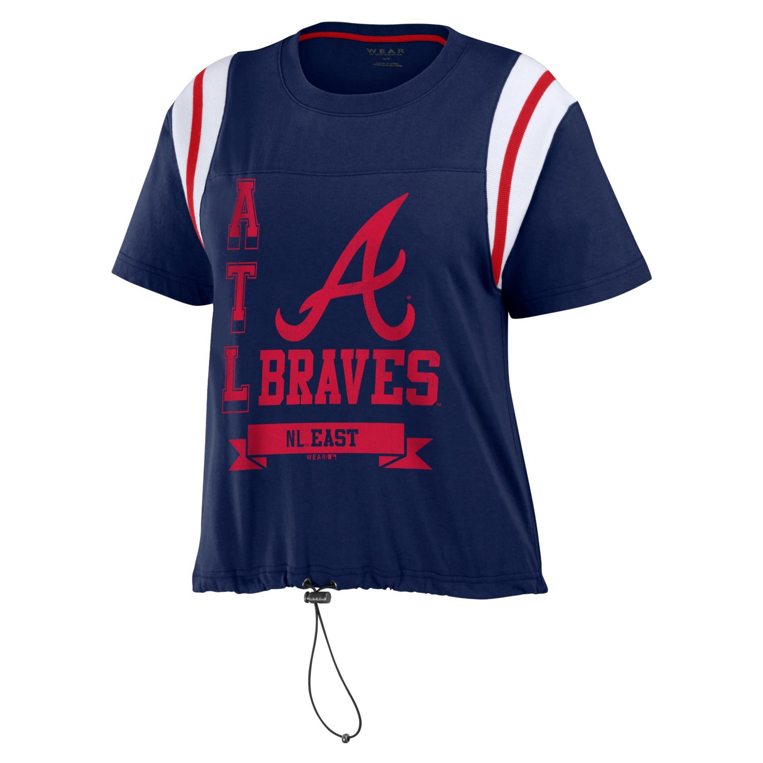 WEAR by Erin Andrews Atlanta Braves Cinched Colorblock T-Shirt - view number 2
