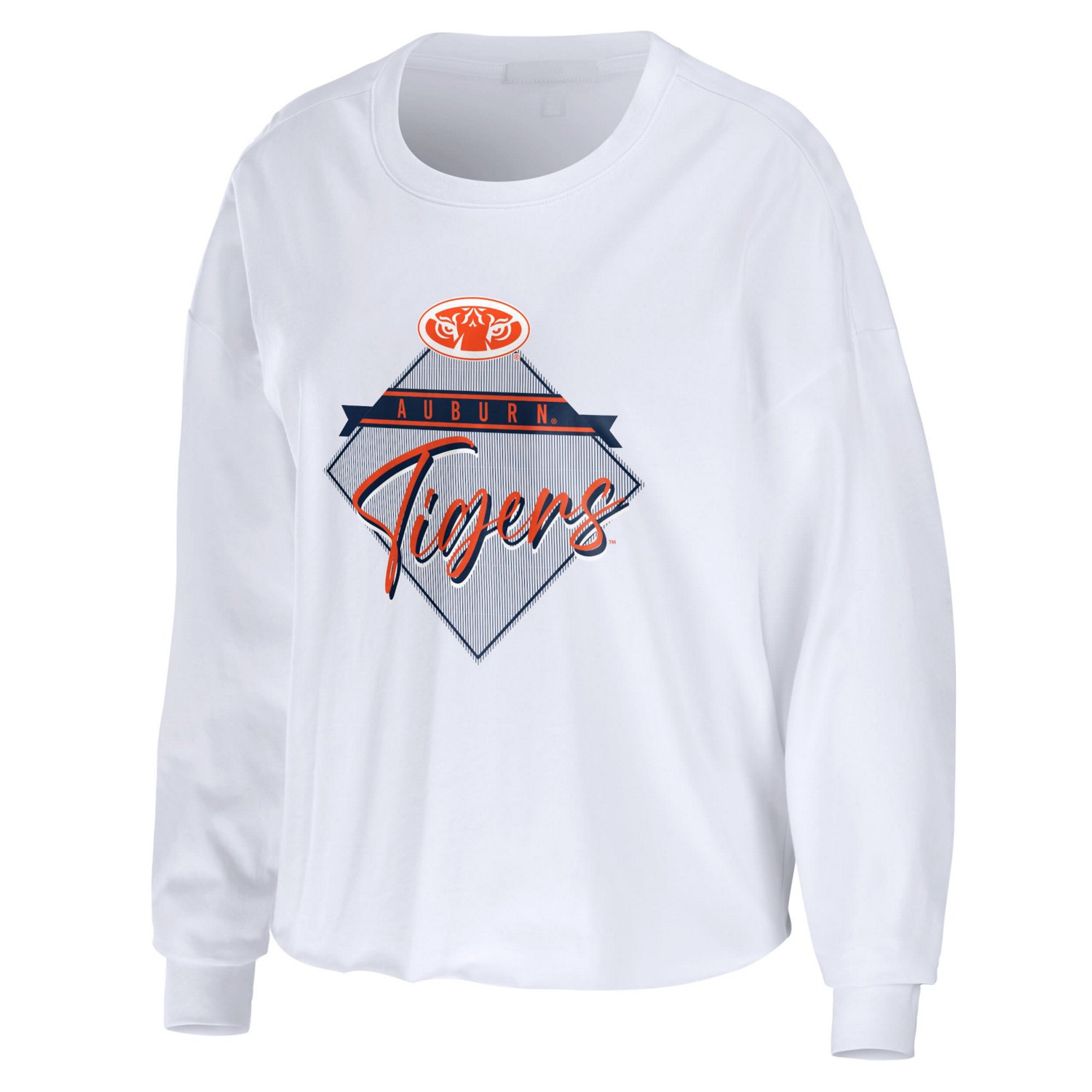 WEAR by Erin Andrews Auburn Tigers Diamond Long Sleeve Cropped T-Shirt - view number 2