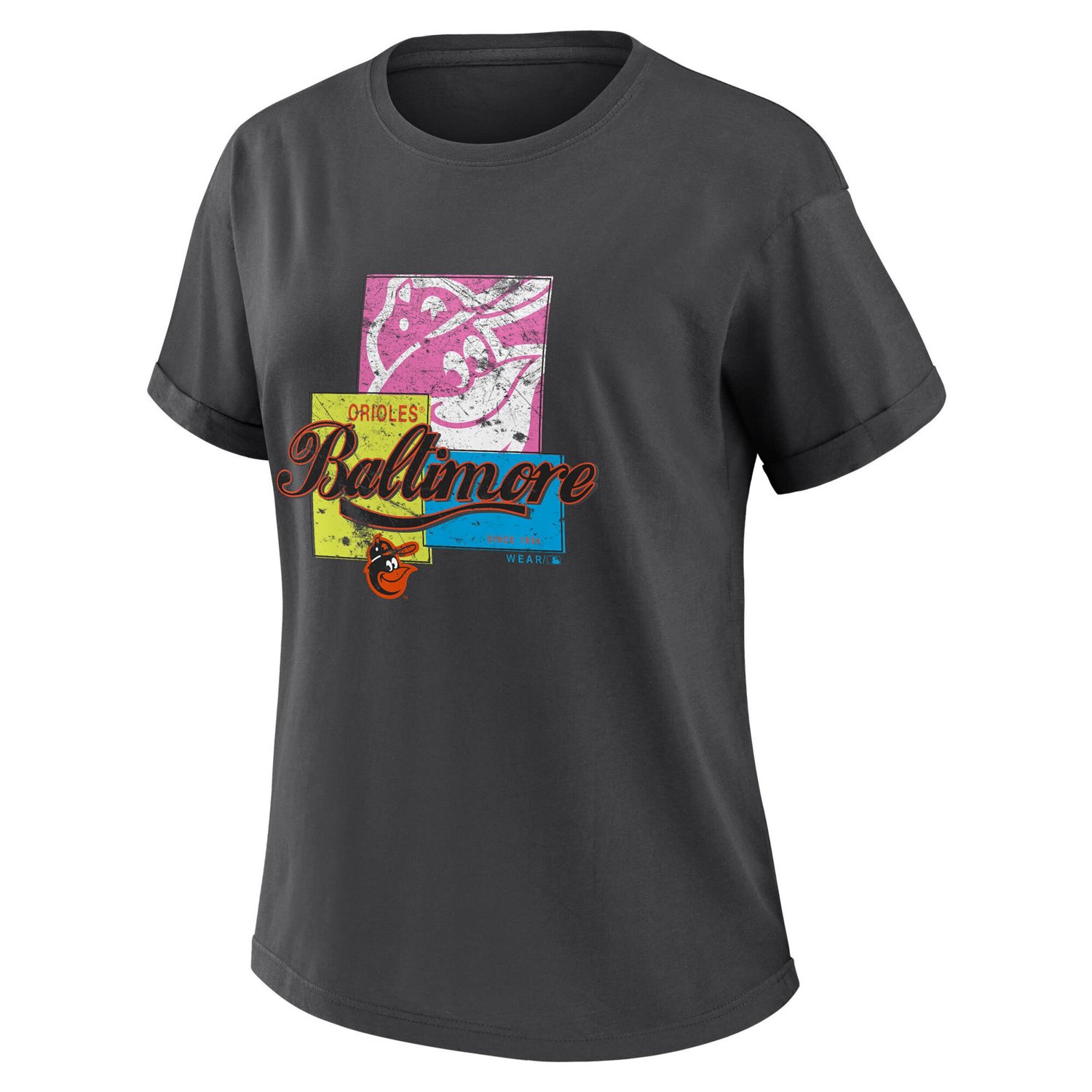 WEAR by Erin Andrews Baltimore Orioles Domestic Box Color Boyfriend T-Shirt                                                      - view number 2