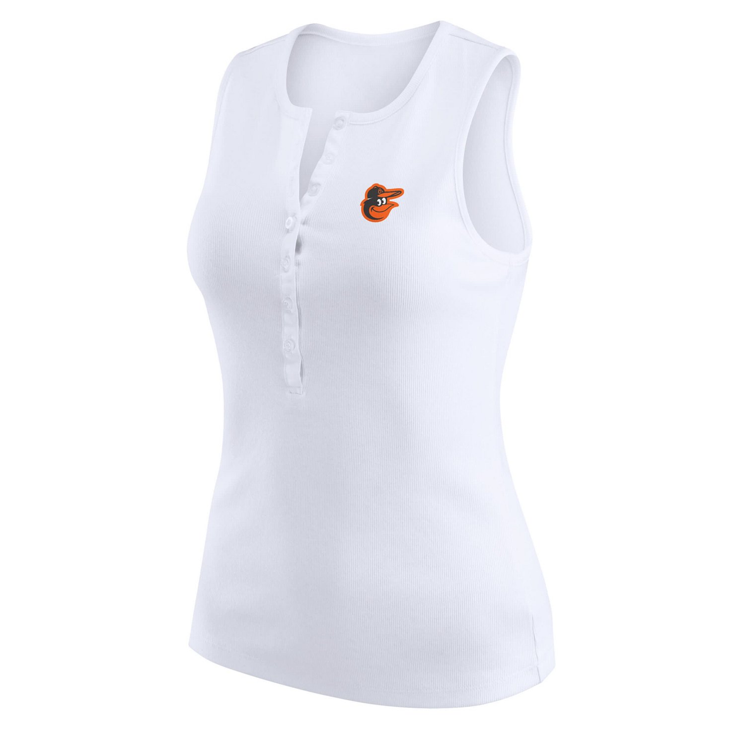 WEAR by Erin Andrews Baltimore Orioles Rib-Knit Henley Tank Top - view number 2