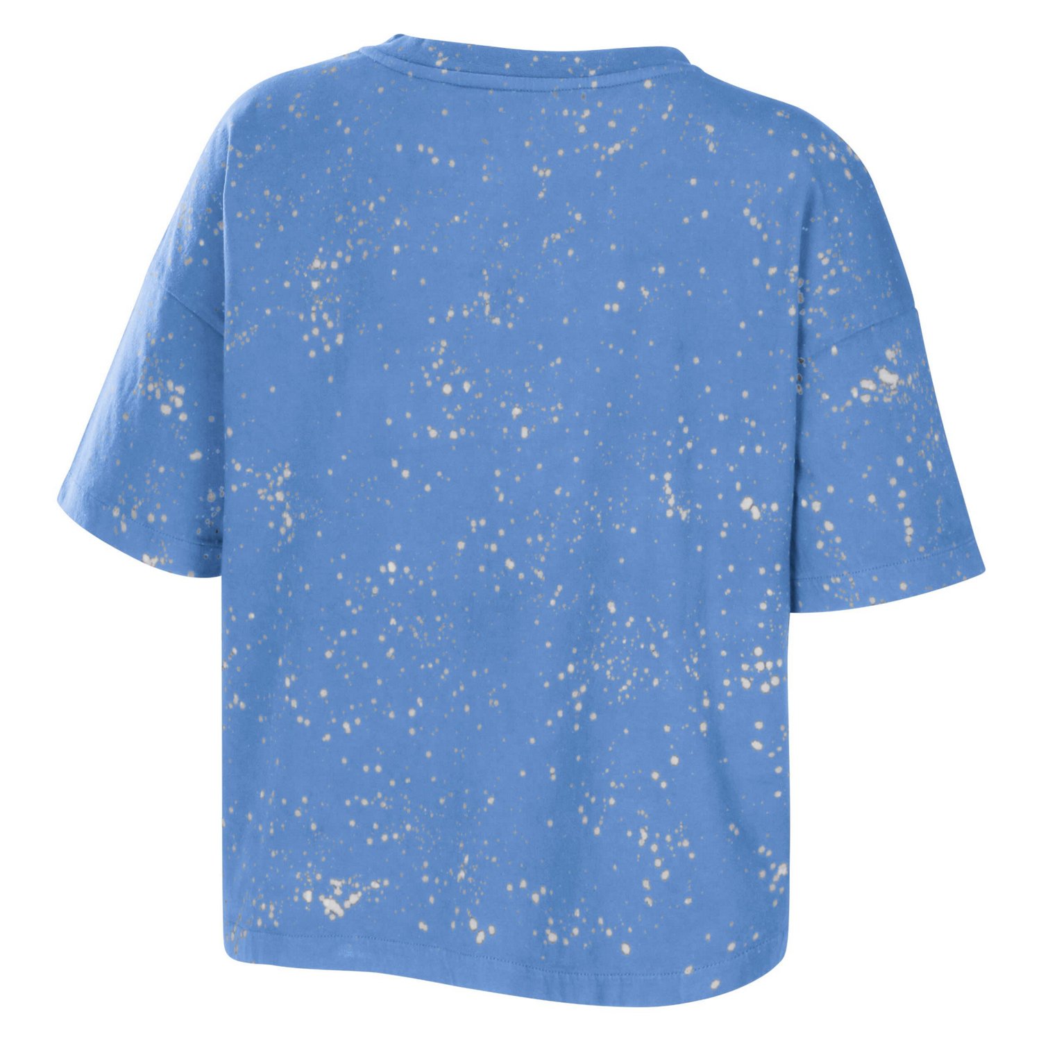 WEAR by Erin Andrews Carolina North Carolina Tar Heels Bleach Wash Splatter Cropped Notch Neck T-Shirt - view number 3