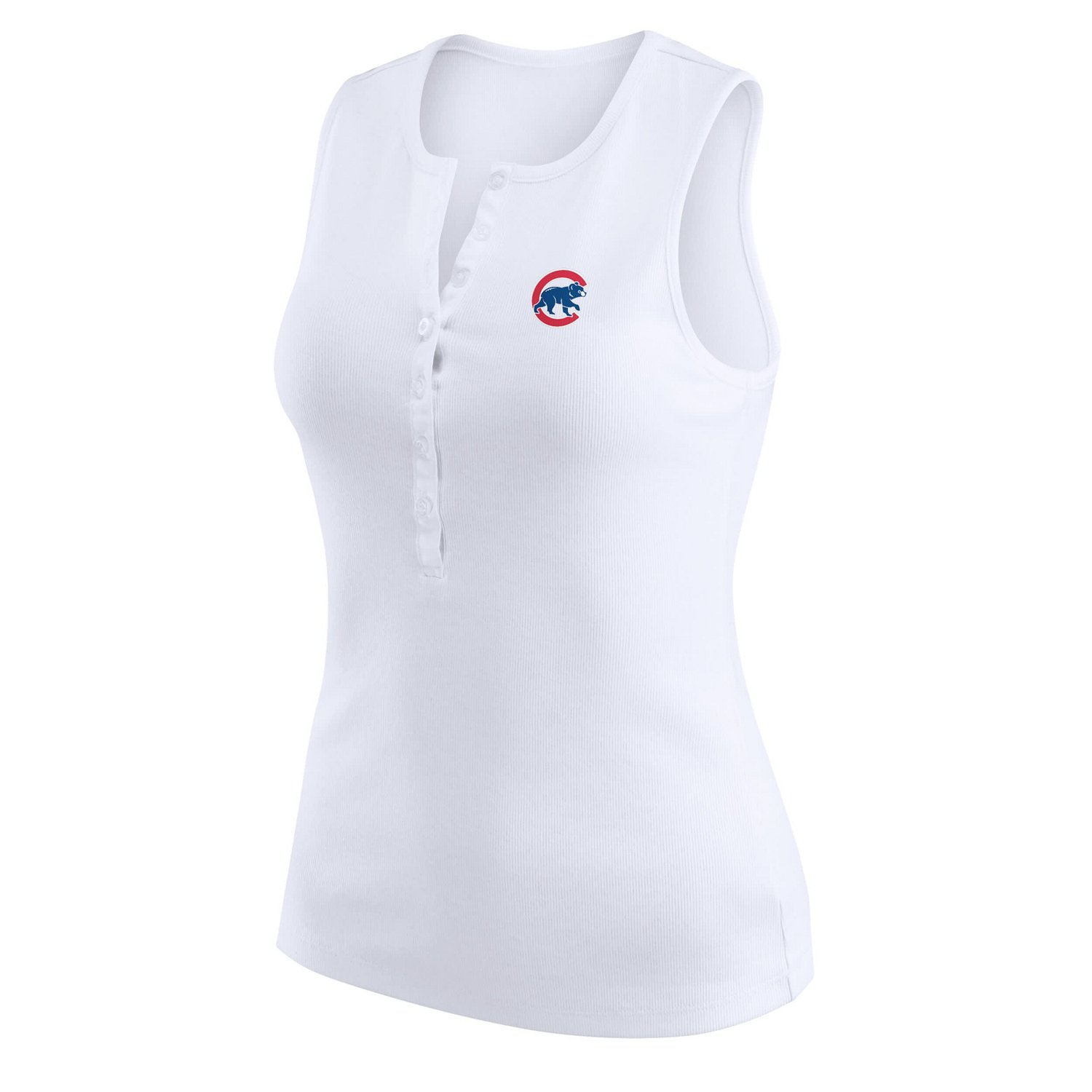 WEAR by Erin Andrews Chicago Cubs Rib-Knit Henley Tank Top - view number 2