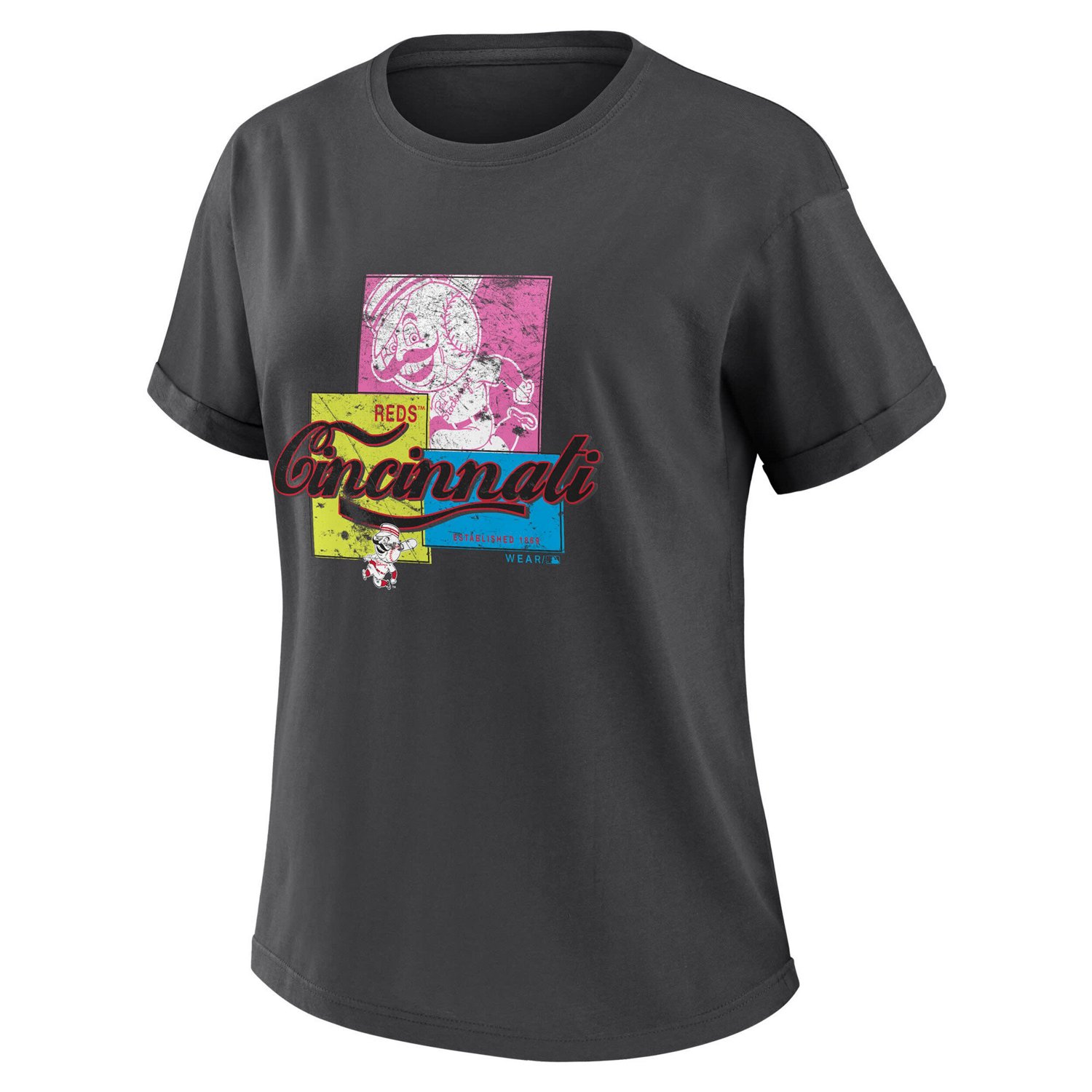 WEAR by Erin Andrews Cincinnati Reds Domestic Box Color Boyfriend T-Shirt - view number 2