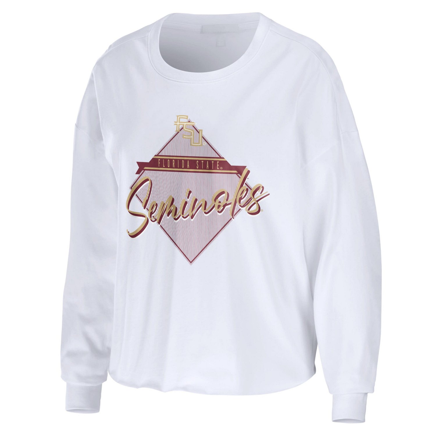 WEAR by Erin Andrews Florida State Seminoles Diamond Long Sleeve Cropped T-Shirt