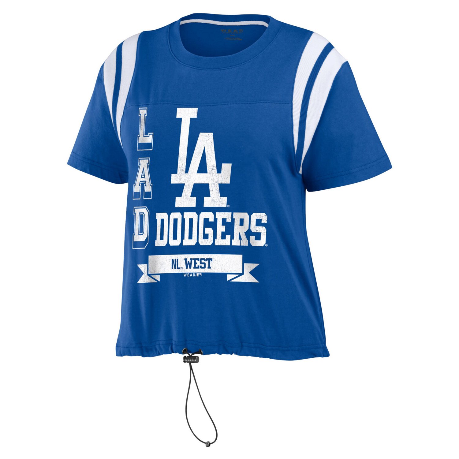 WEAR by Erin Andrews Los Angeles Dodgers Cinched Colorblock T-Shirt - view number 2
