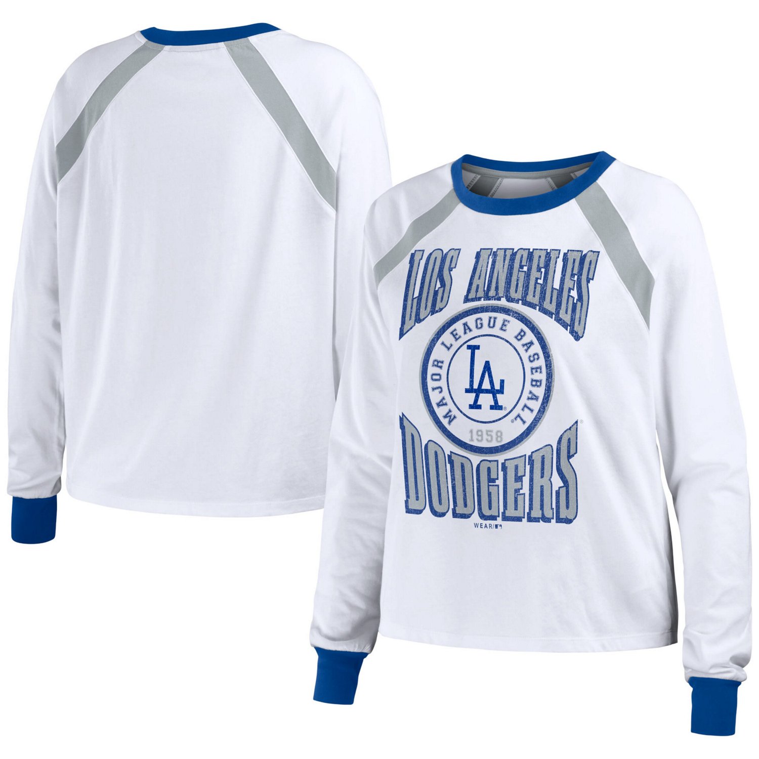 WEAR by Erin Andrews Los Angeles Dodgers Raglan Long Sleeve T-Shirt