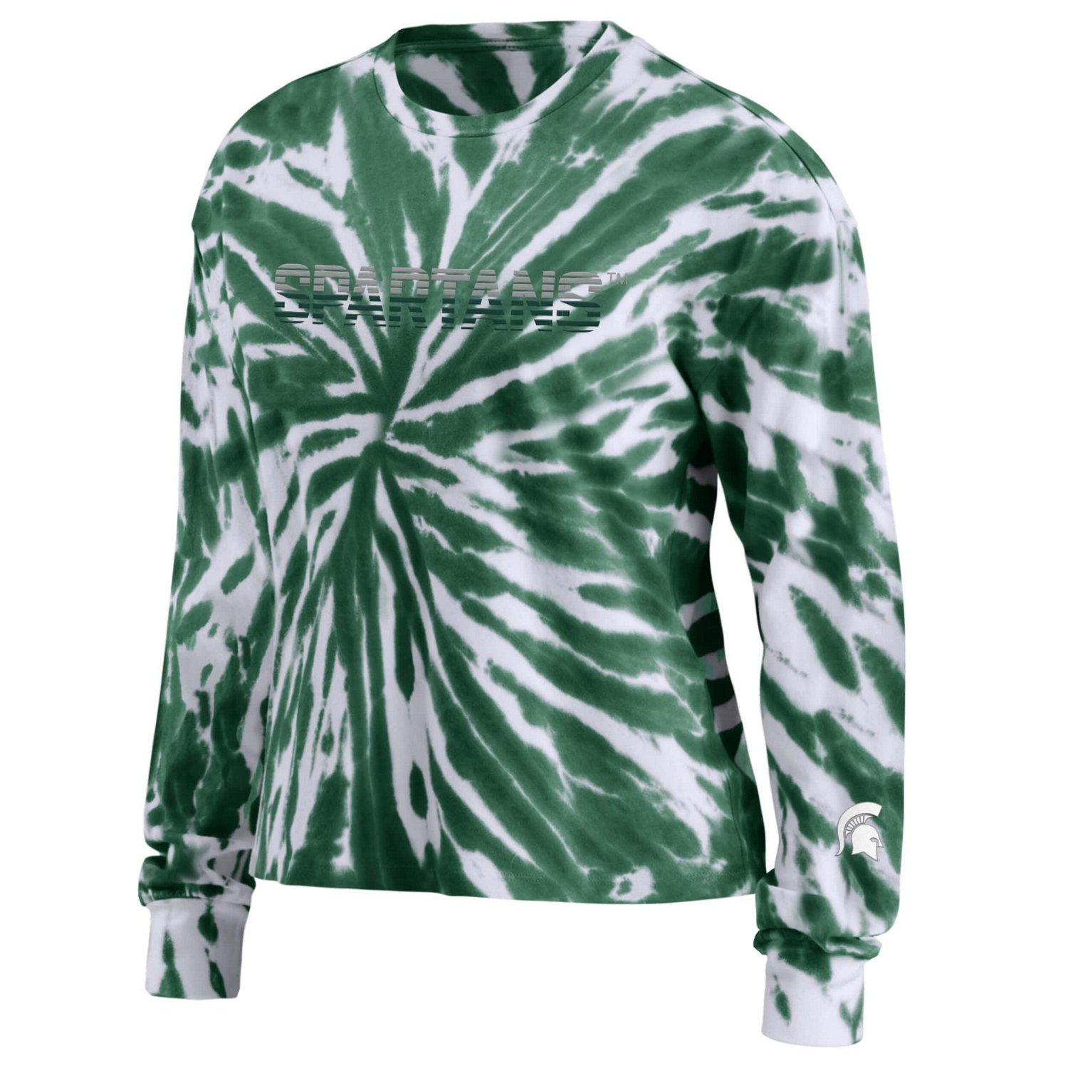 WEAR by Erin Andrews Michigan State Spartans Tie-Dye Long Sleeve T-Shirt - view number 2