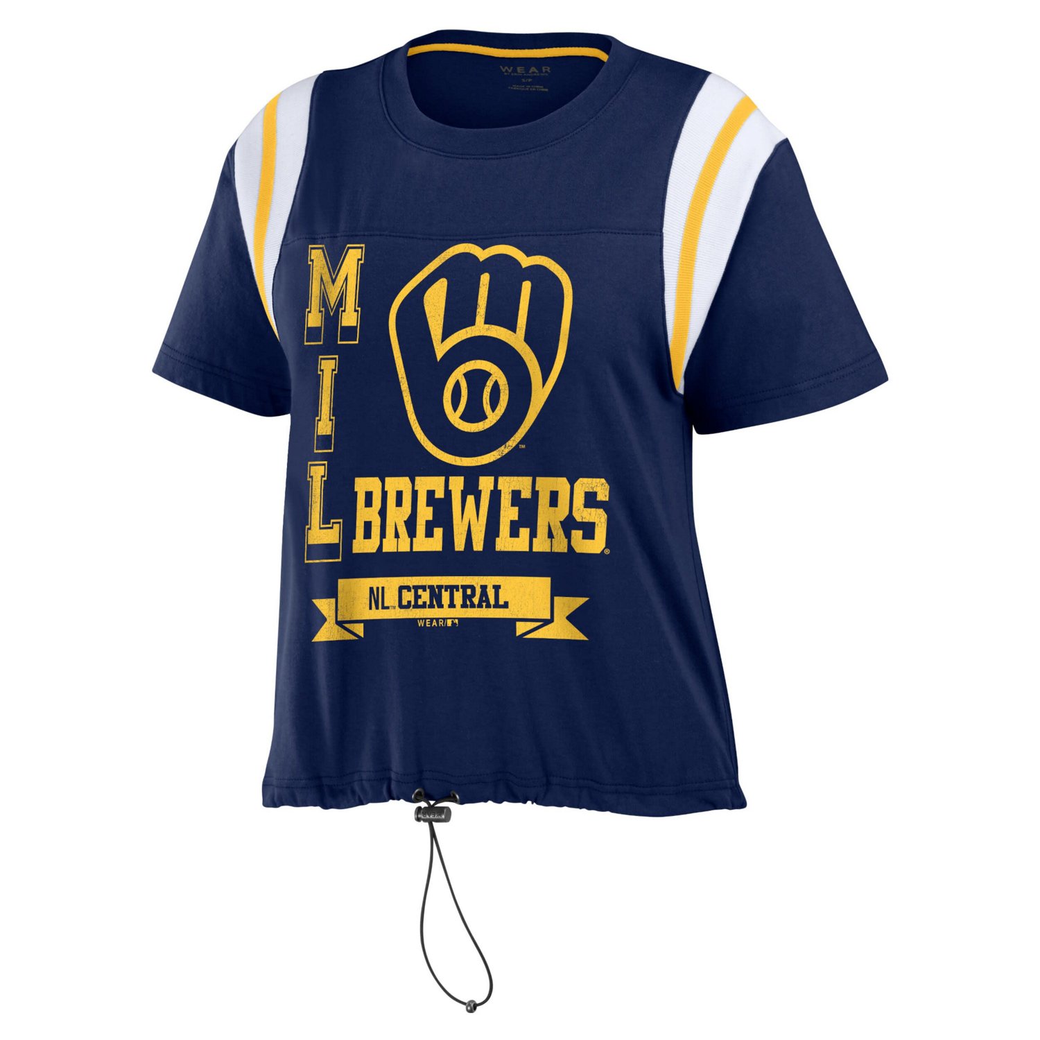 WEAR by Erin Andrews Milwaukee Brewers Cinched Colorblock T-Shirt - view number 2