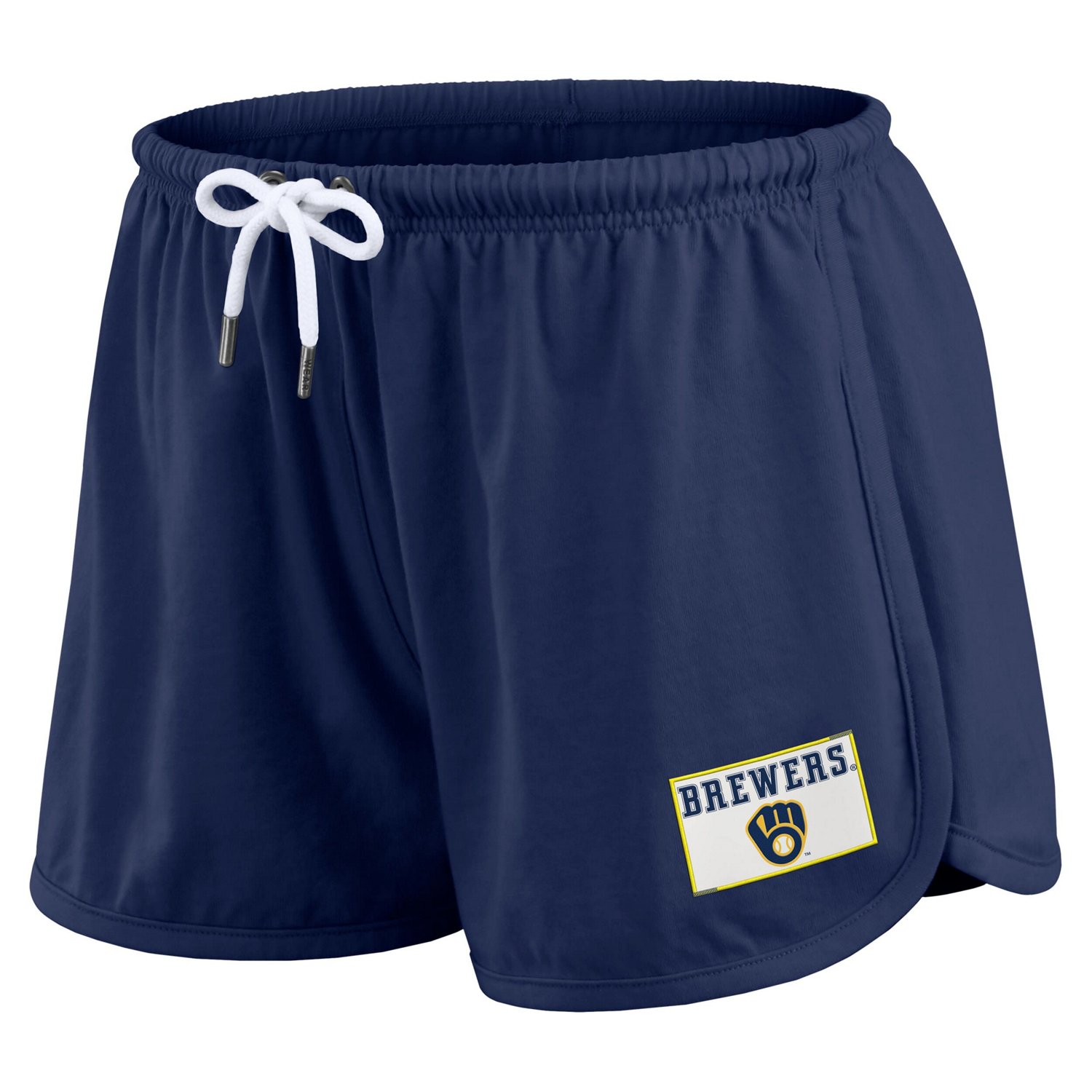 WEAR by Erin Andrews Milwaukee Brewers Heavy Rugby Jersey Cropped Long Sleeve T-Shirt  Shorts Lounge Set - view number 4