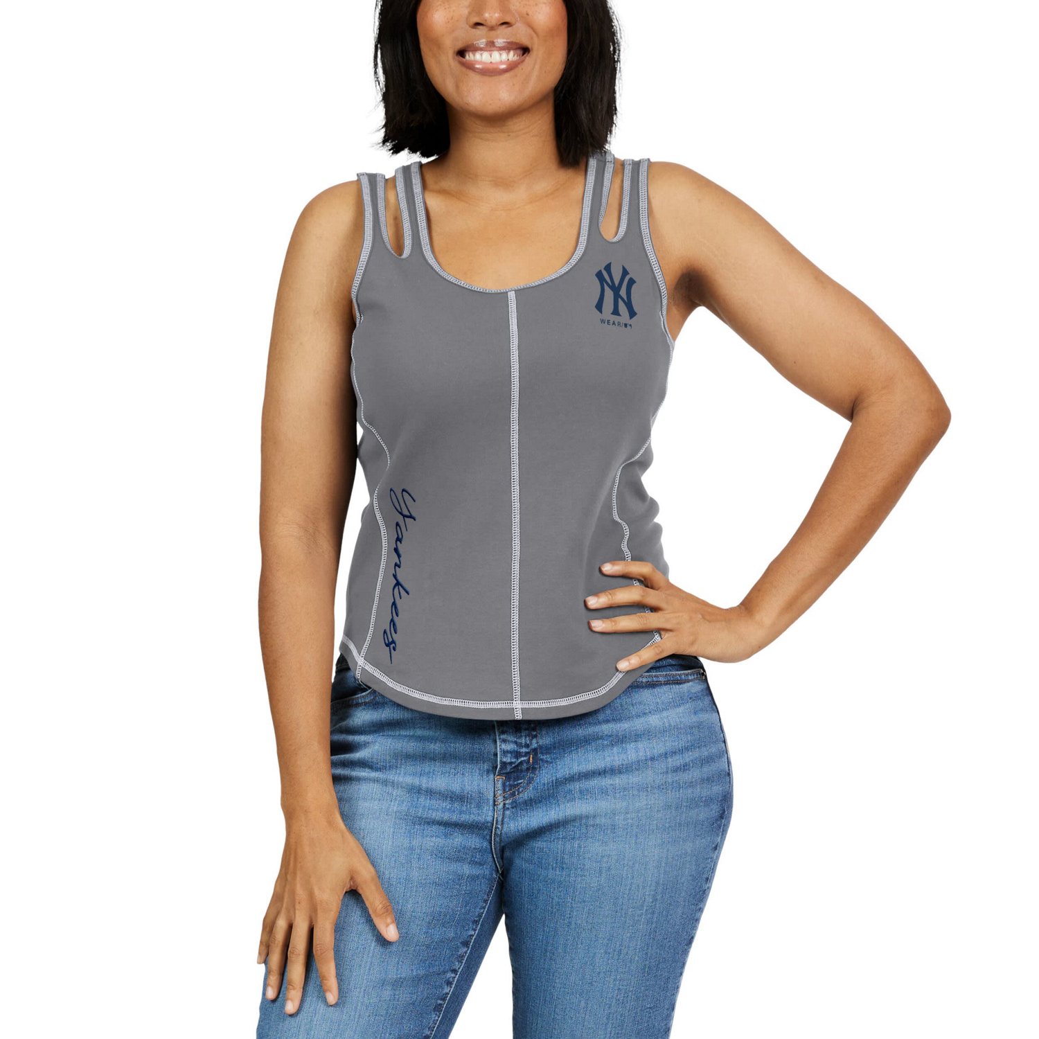 WEAR by Erin Andrews New York Yankees Contrast Stitch Tank Top - view number 4
