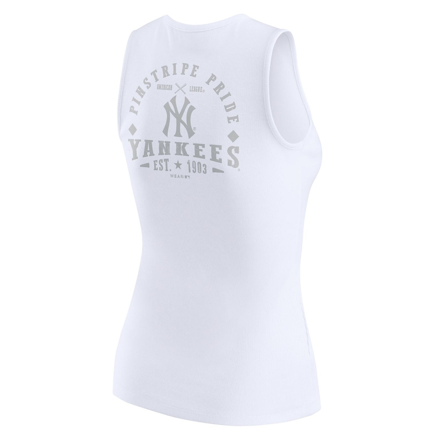 WEAR by Erin Andrews New York Yankees Rib-Knit Henley Tank Top - view number 3