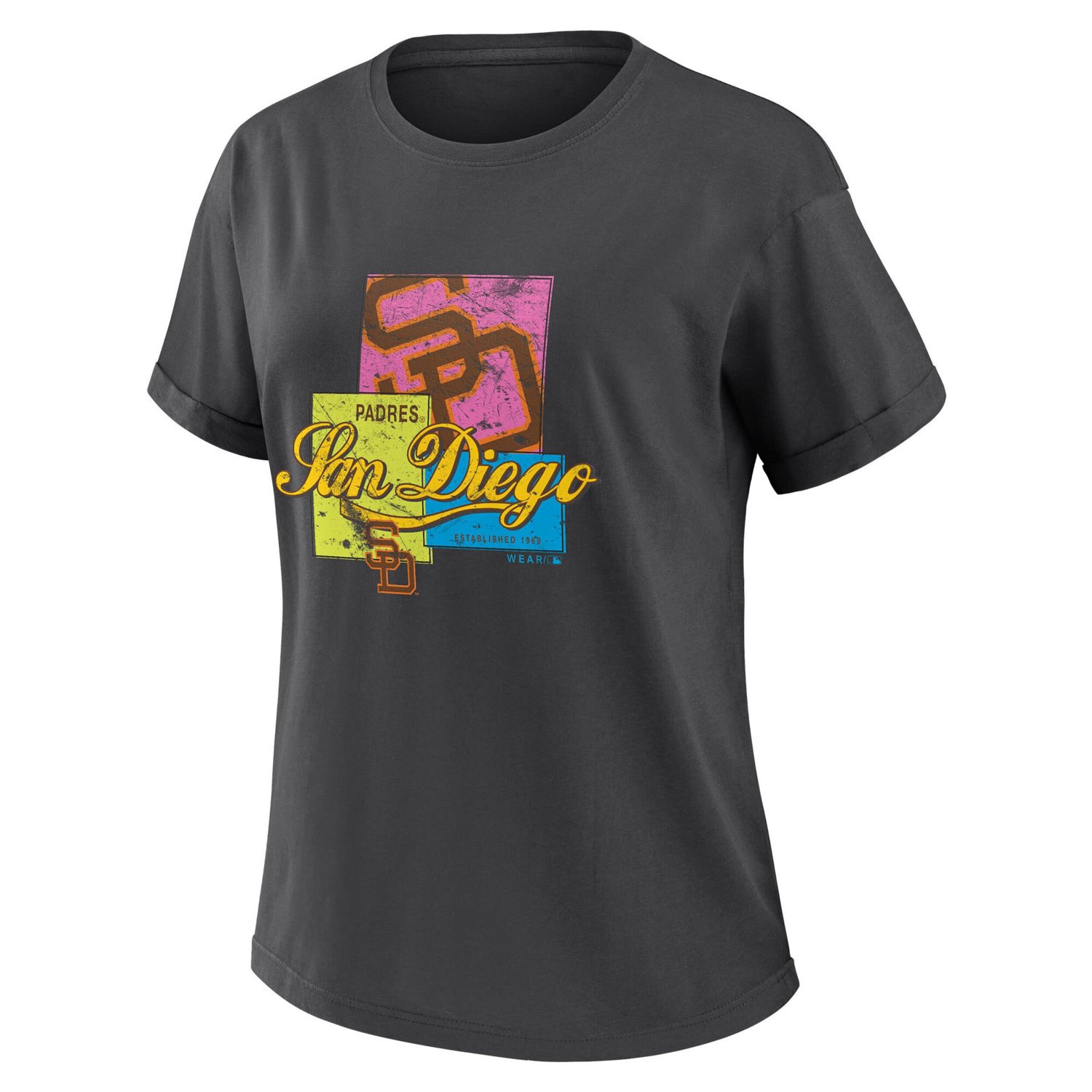 WEAR by Erin Andrews San Diego Padres Domestic Box Color Boyfriend T-Shirt - view number 2