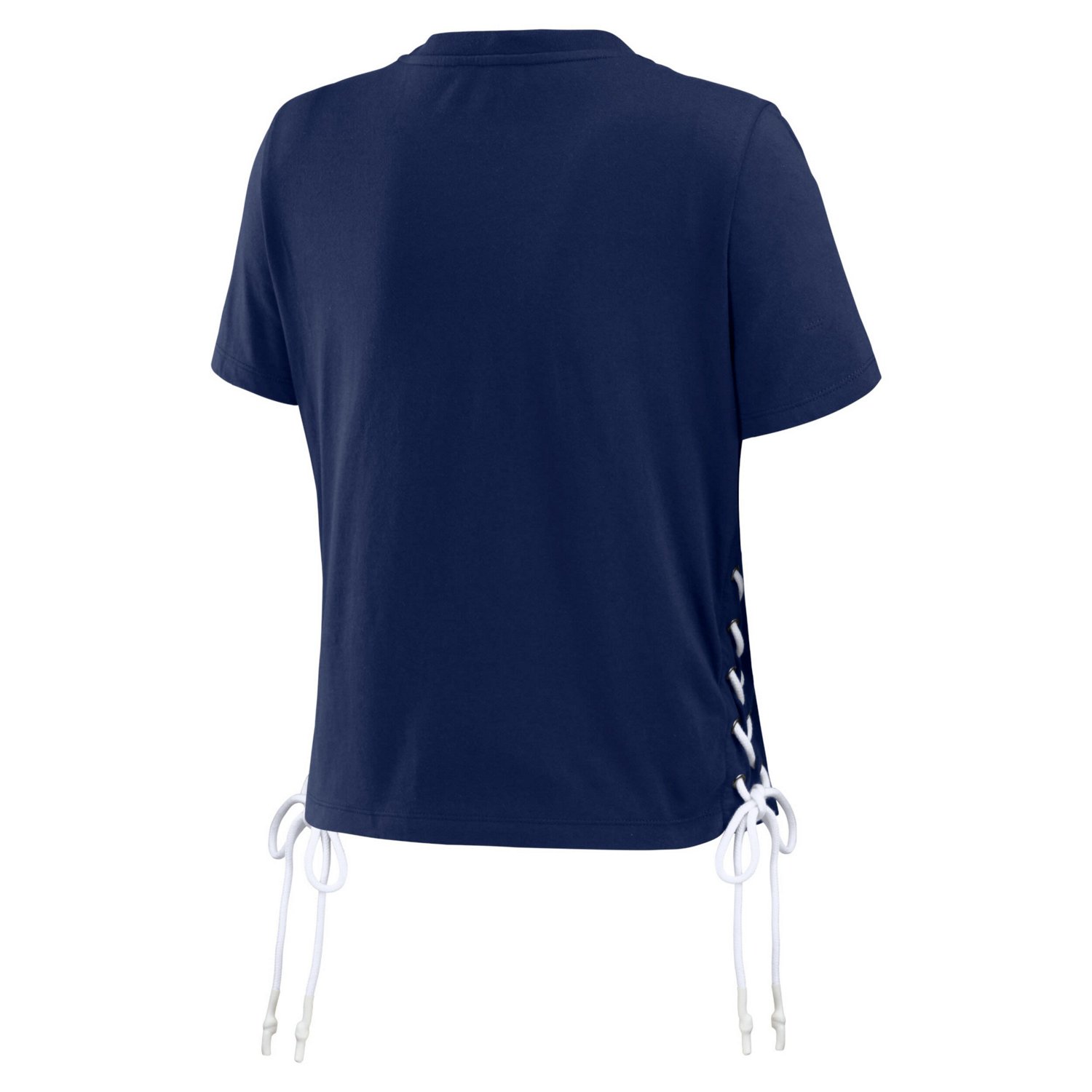 WEAR by Erin Andrews Tampa Bay Rays Side Lace-Up Cropped T-Shirt - view number 3