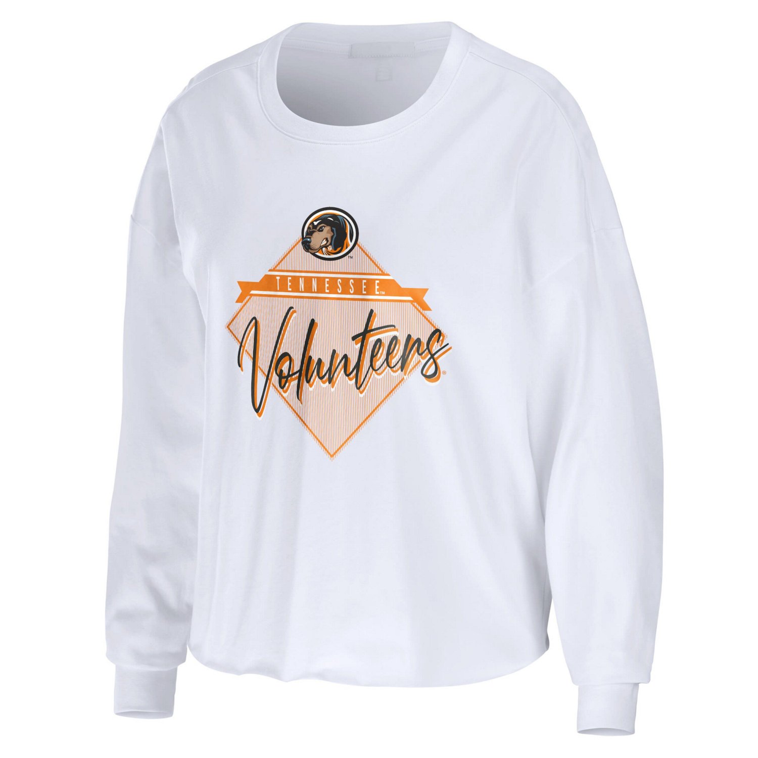 WEAR by Erin Andrews Tennessee Volunteers Diamond Long Sleeve Cropped T-Shirt