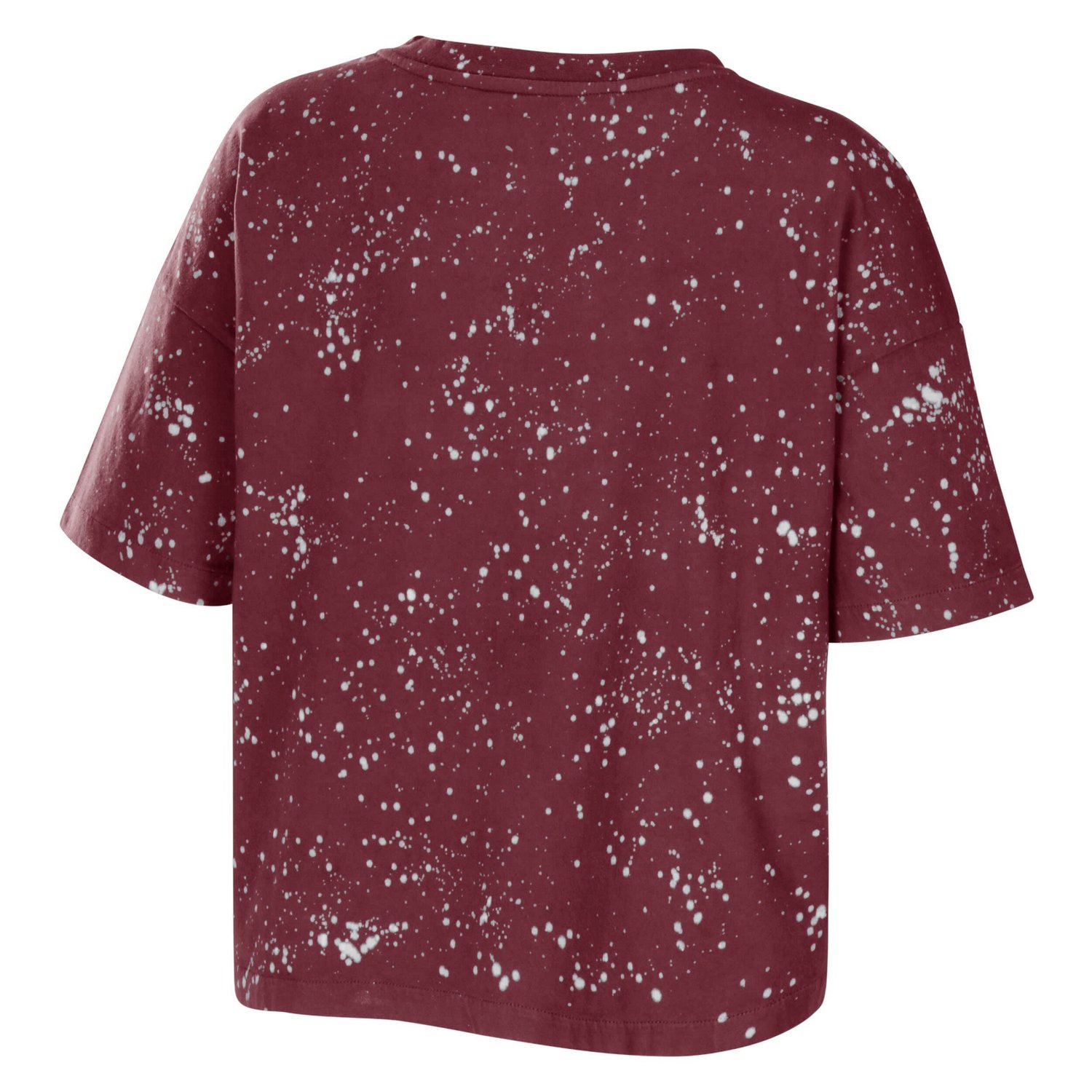 WEAR by Erin Andrews Texas AM Aggies Bleach Wash Splatter Cropped Notch Neck T-Shirt - view number 3