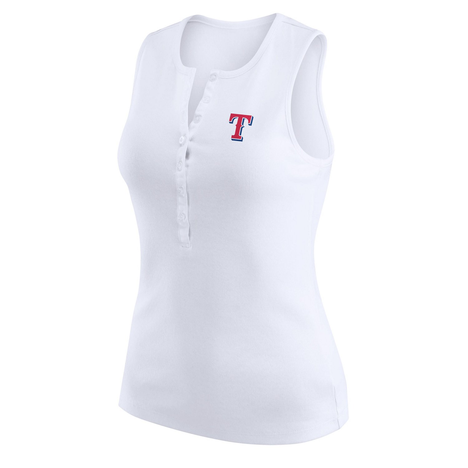 WEAR by Erin Andrews Texas Rangers Rib-Knit Henley Tank Top - view number 2