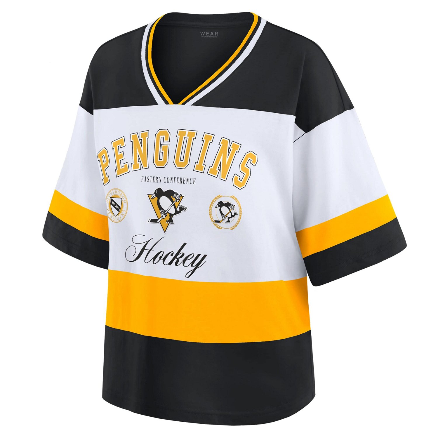 WEAR by Erin Andrews White Pittsburgh Penguins Jersey Style Tee - view number 2