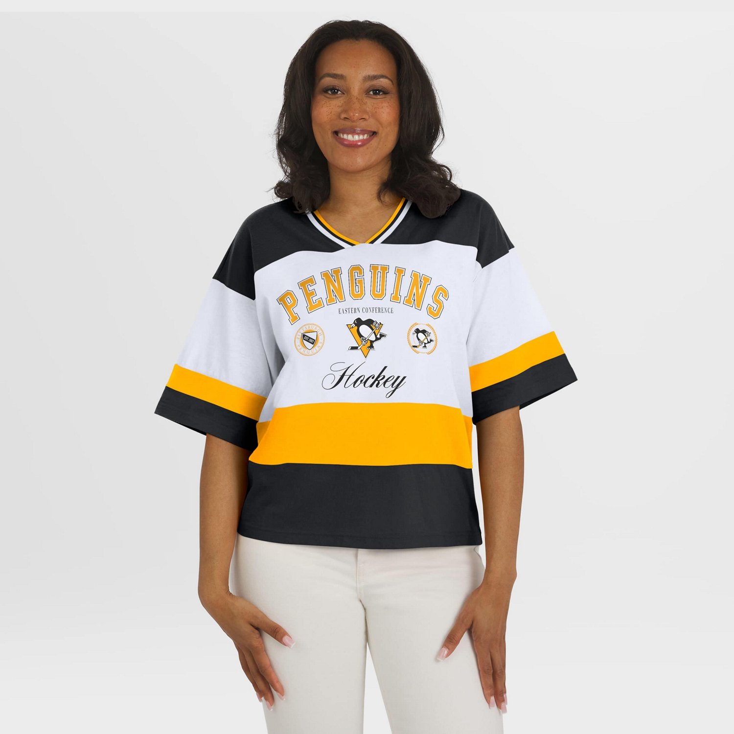 WEAR by Erin Andrews White Pittsburgh Penguins Jersey Style Tee - view number 4