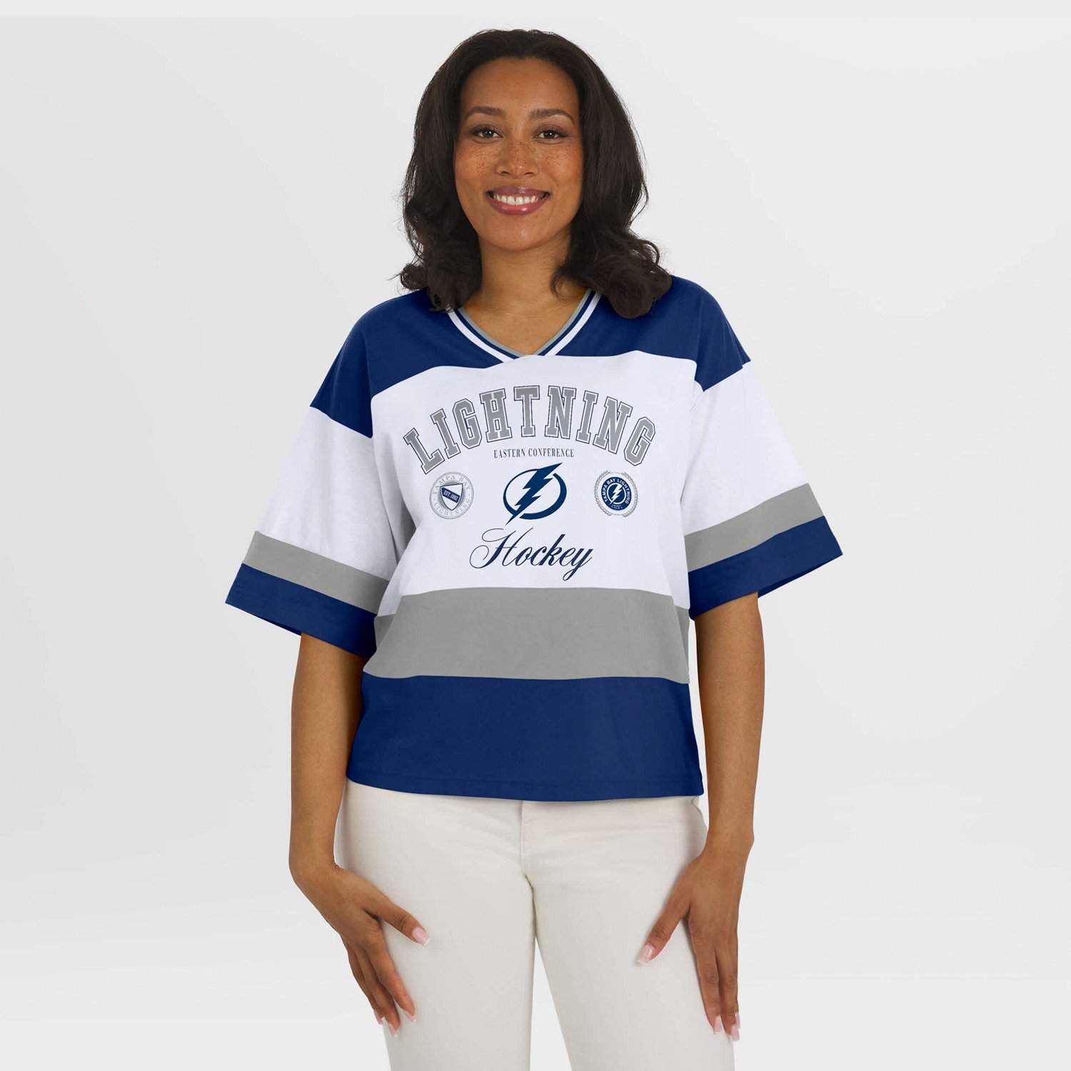 WEAR by Erin Andrews White Tampa Bay Lightning Jersey Style Tee - view number 4