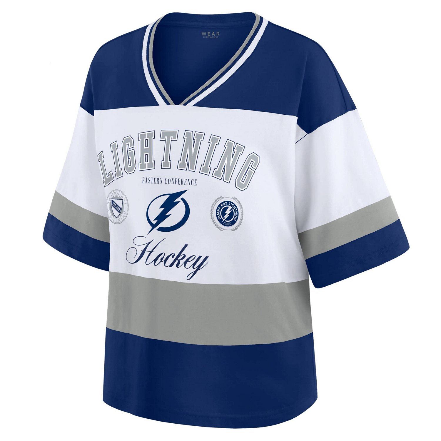 WEAR by Erin Andrews White Tampa Bay Lightning Jersey Style Tee - view number 2