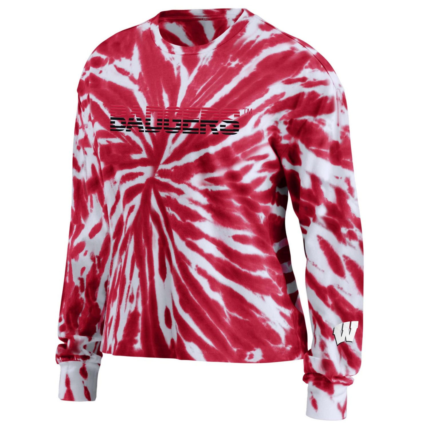 WEAR by Erin Andrews Wisconsin Badgers Tie-Dye Long Sleeve T-Shirt - view number 2