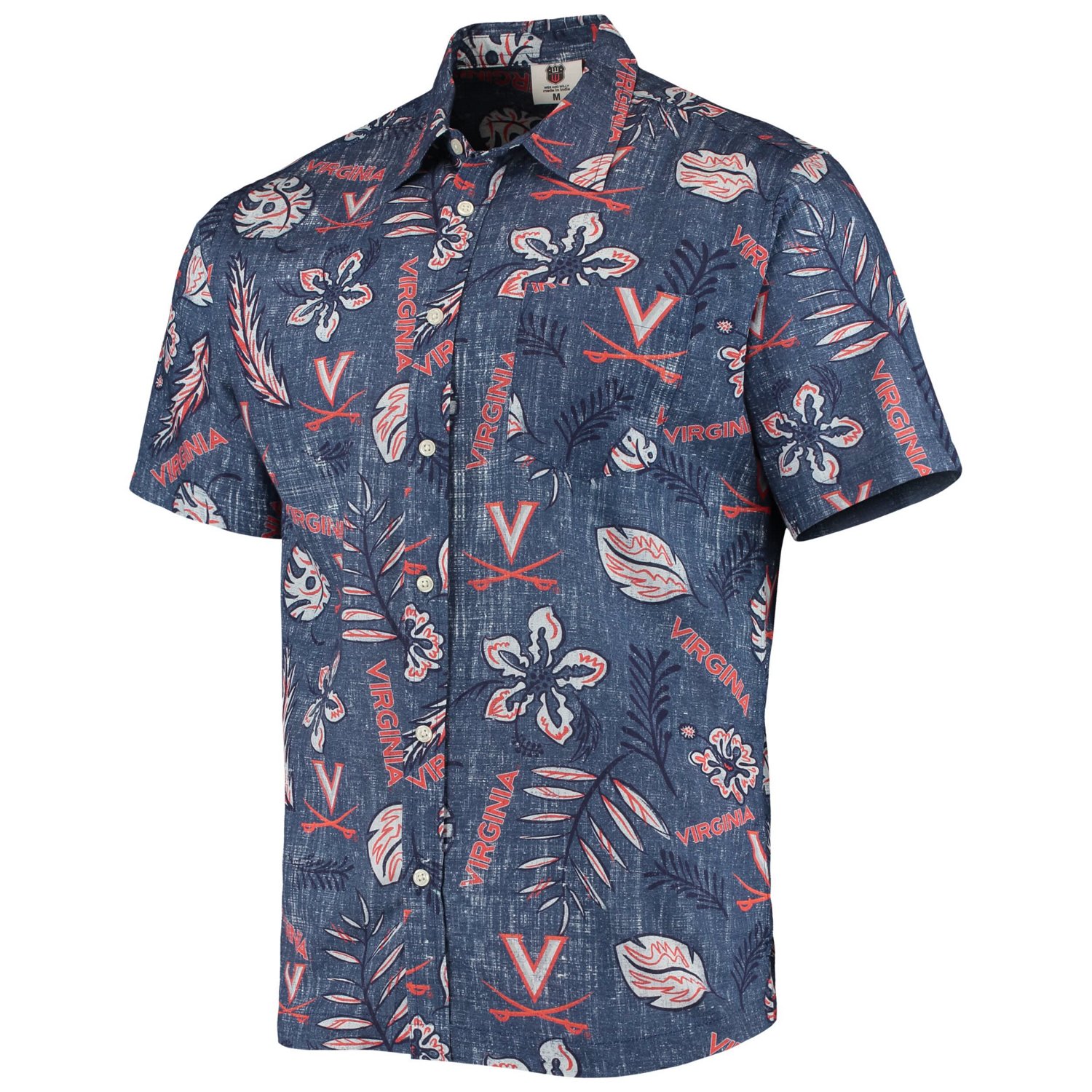 Wes  Willy Virginia Cavaliers Vintage Floral Button-Up Shirt - view number 2