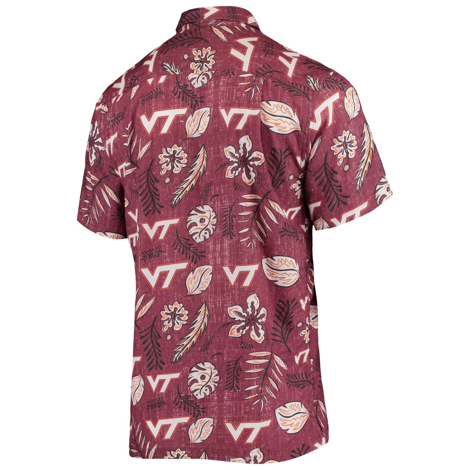 Wes  Willy Virginia Tech Hokies Vintage Floral Button-Up Shirt - view number 3