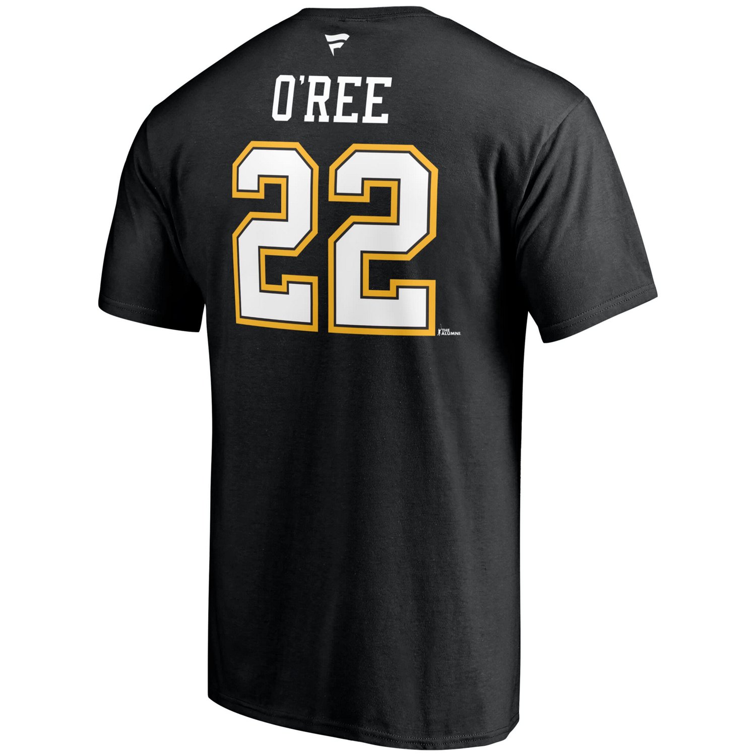 Fanatics Men s Willie O Ree Black Boston Bruins Authentic Stack Retired Player Name Number T Shirt Size Medium