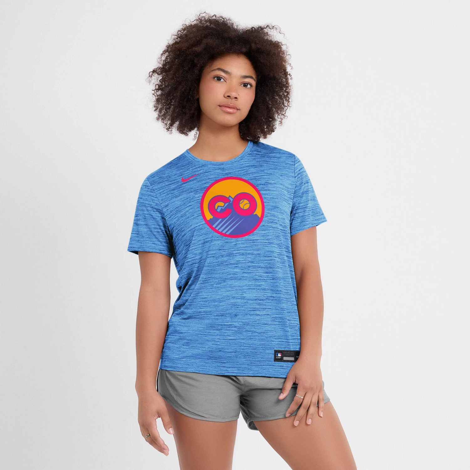Women's Nike  Blue Colorado Rockies 2025 City Connect Authentic Collection Velocity Performance T-Shirt - view number 2