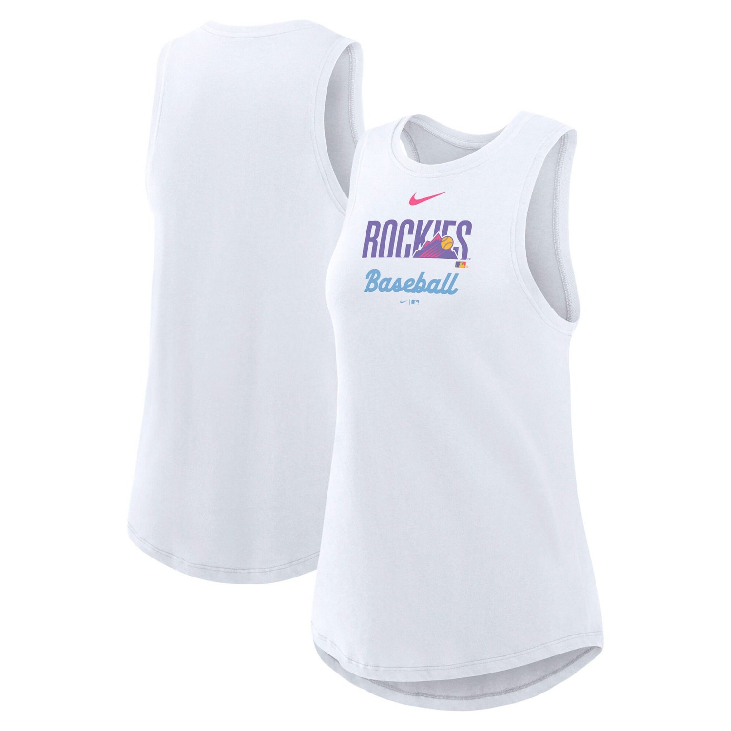 Women's Nike  White Colorado Rockies 2025 City Connect Tri-Code High Neck Performance Tank Top - view number 2