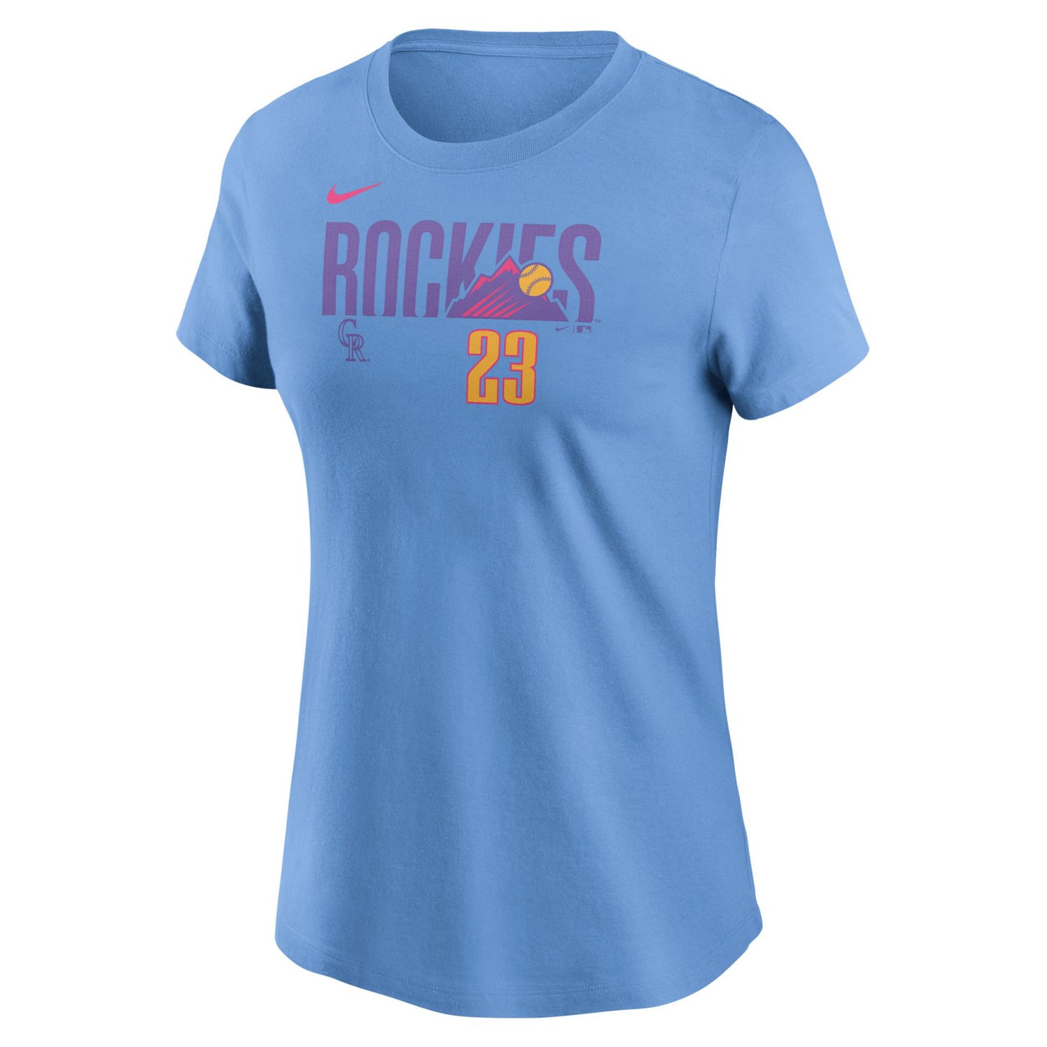 Women's Nike Kris Bryant Light Blue Colorado Rockies 2025 City Connect Fuse Name  Number T-Shirt                                 - view number 4